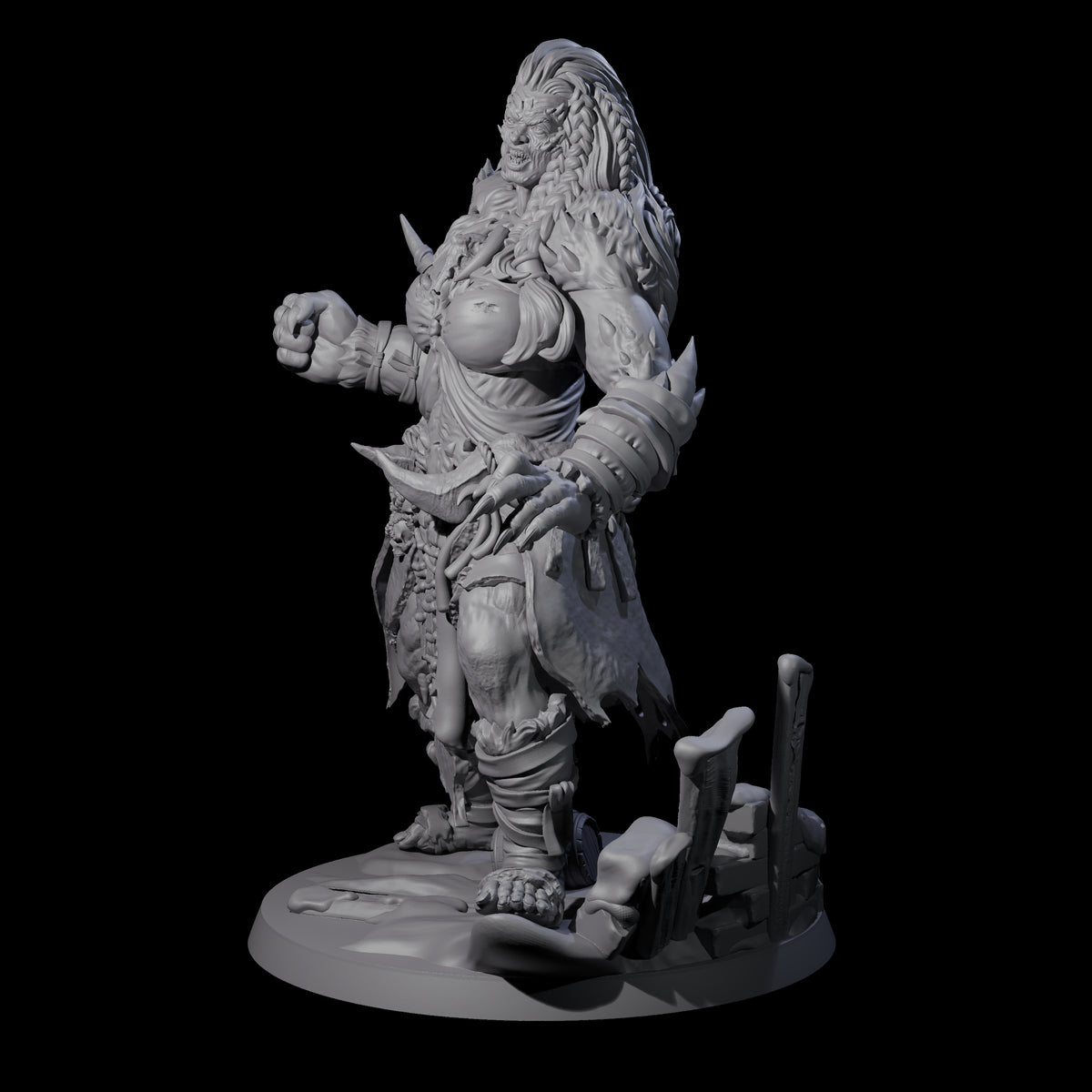 Punching Frost Giant Miniature for Dungeons and Dragons, Pathfinder or other TTRPGs