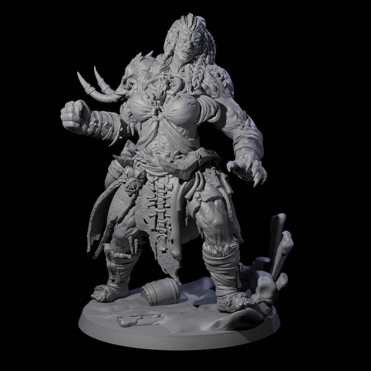 Punching Frost Giant Miniature for Dungeons and Dragons, Pathfinder or other TTRPGs