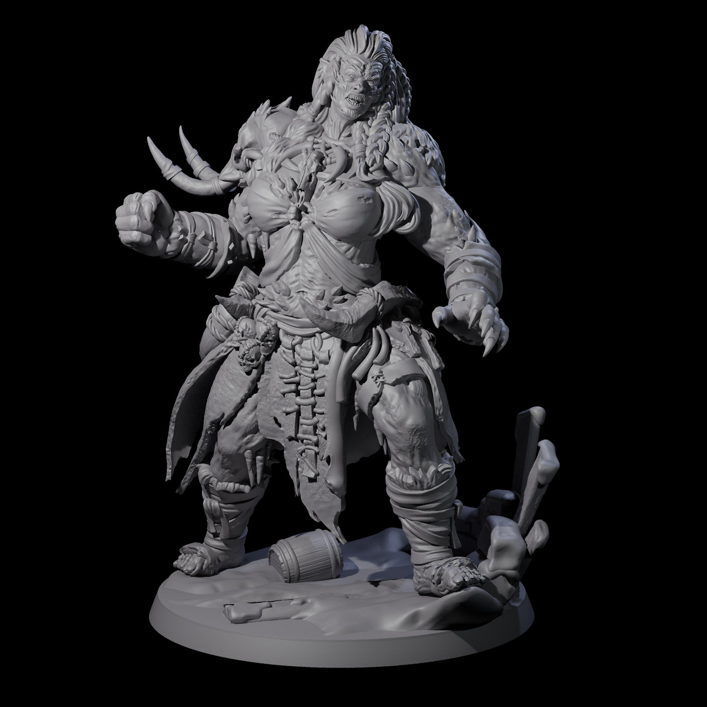 Punching Frost Giant Miniature for Dungeons and Dragons, Pathfinder or other TTRPGs