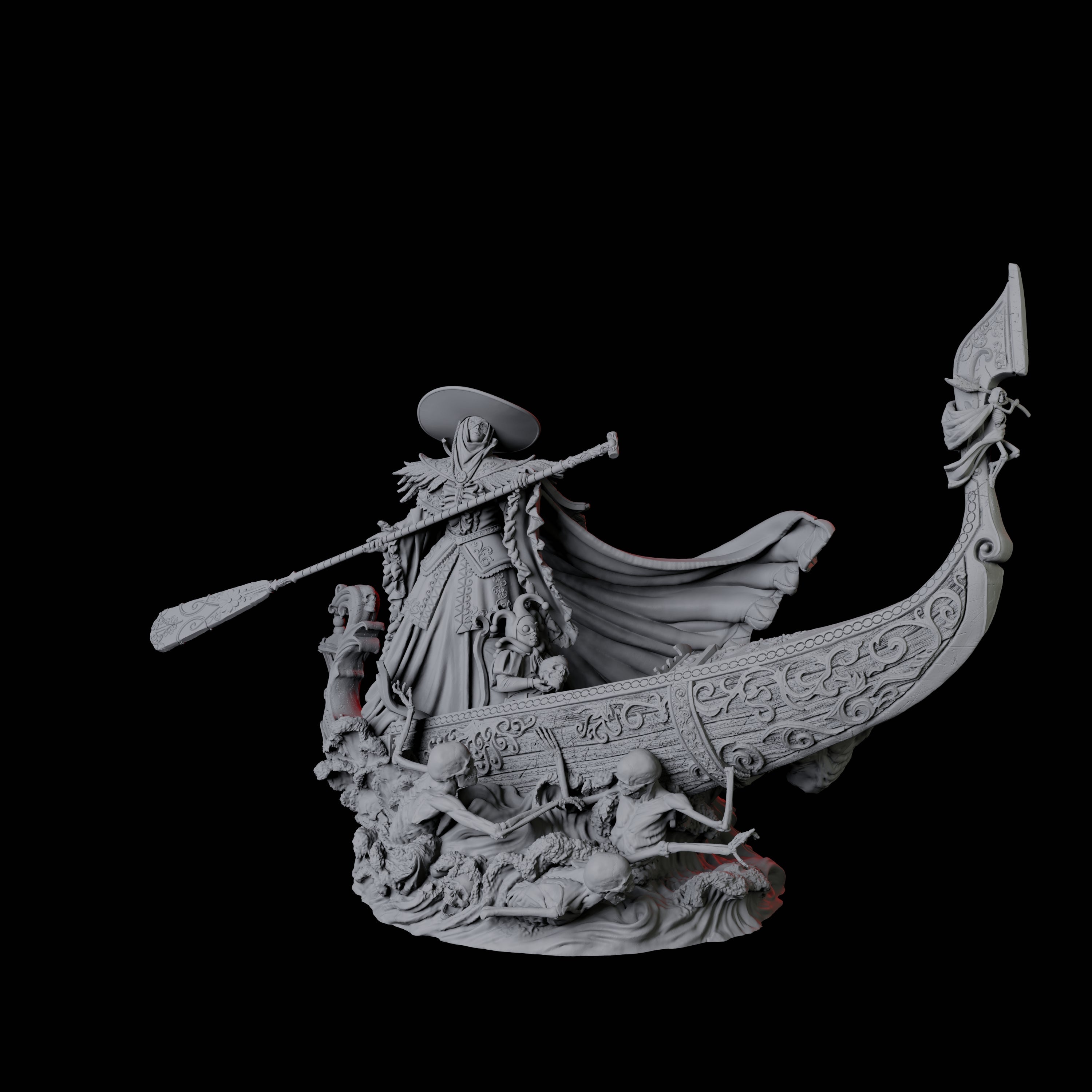 Punting Gondolier of the River Styx A Miniature for Dungeons and Dragons, Pathfinder or other TTRPGs
