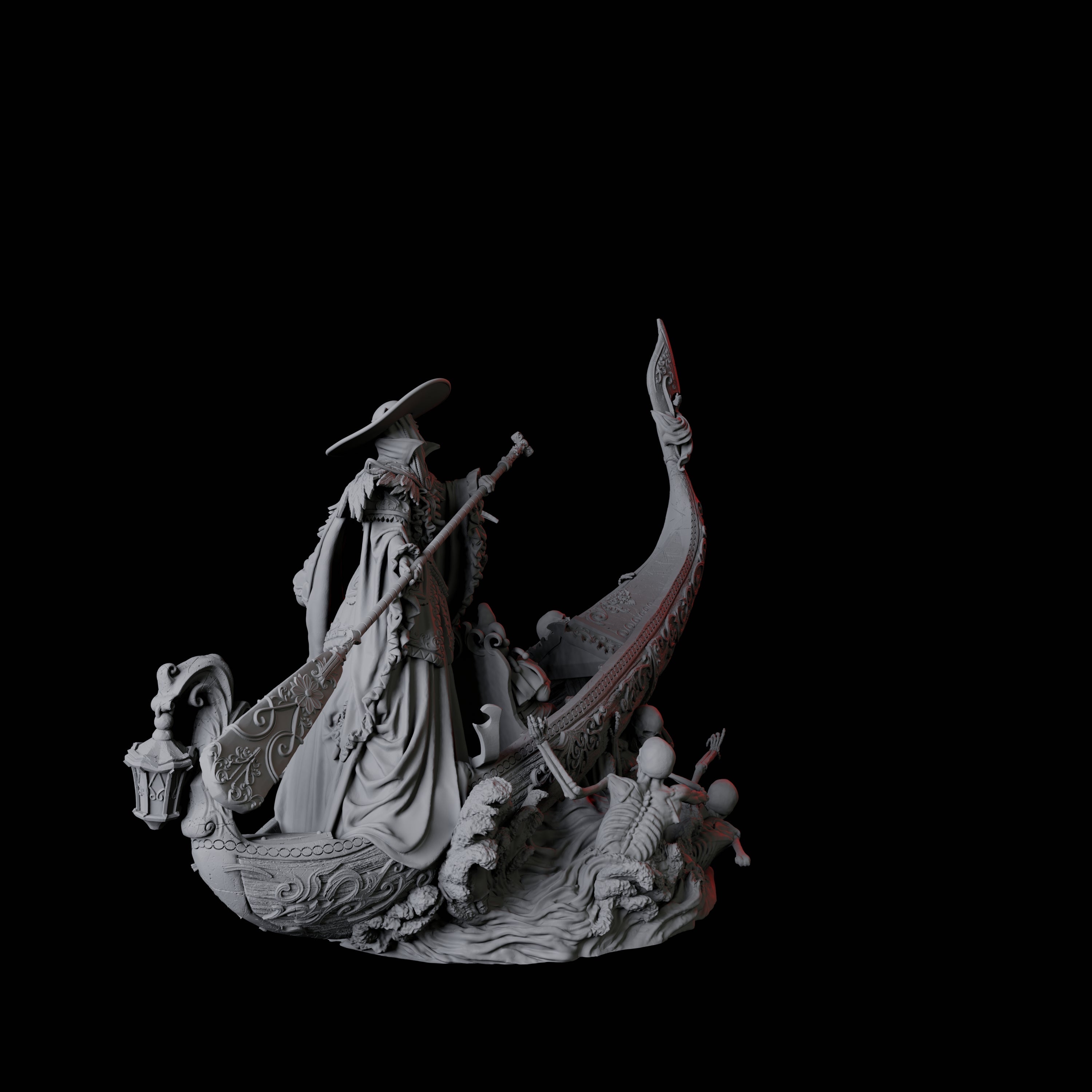 Punting Gondolier of the River Styx A Miniature for Dungeons and Dragons, Pathfinder or other TTRPGs