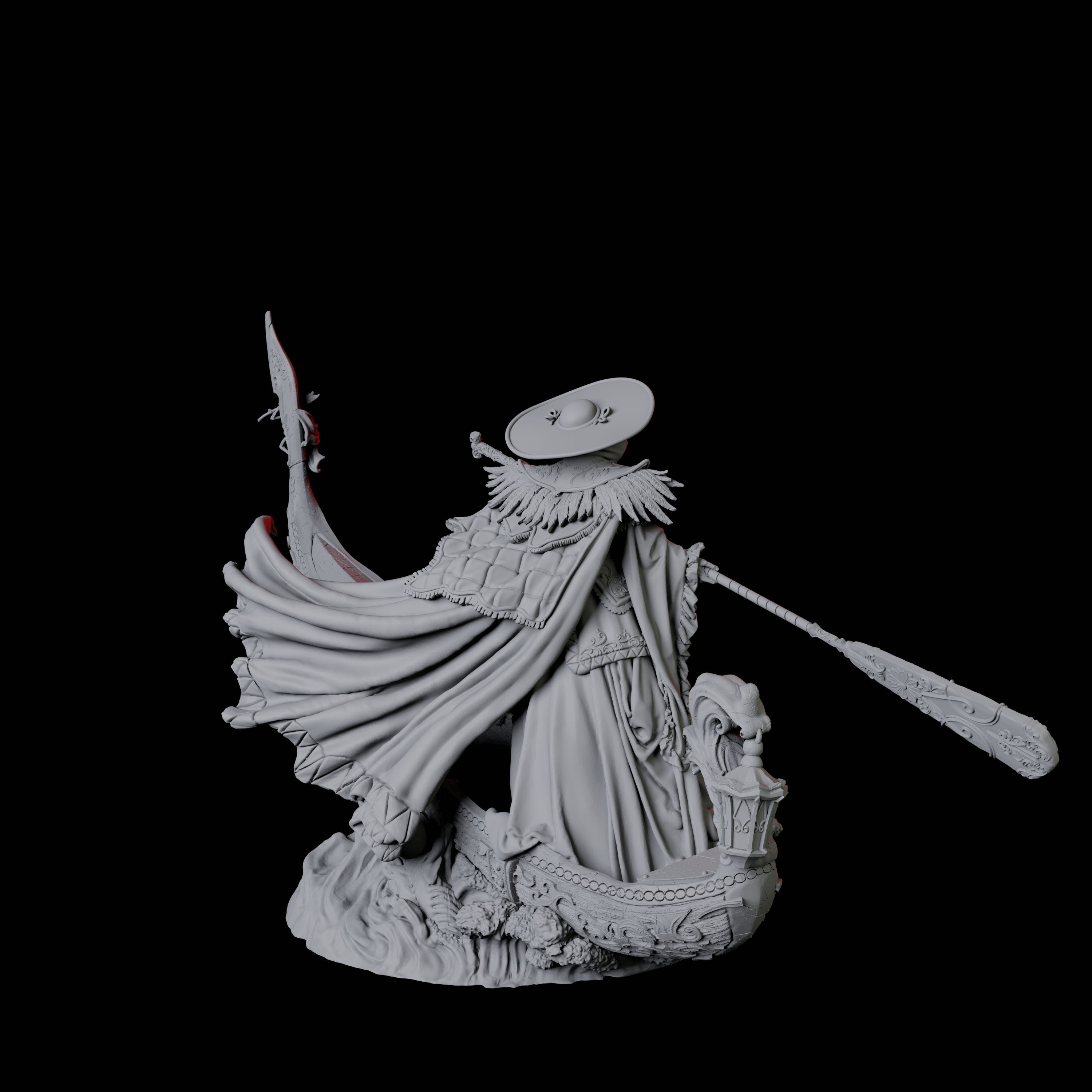 Punting Gondolier of the River Styx A Miniature for Dungeons and Dragons, Pathfinder or other TTRPGs