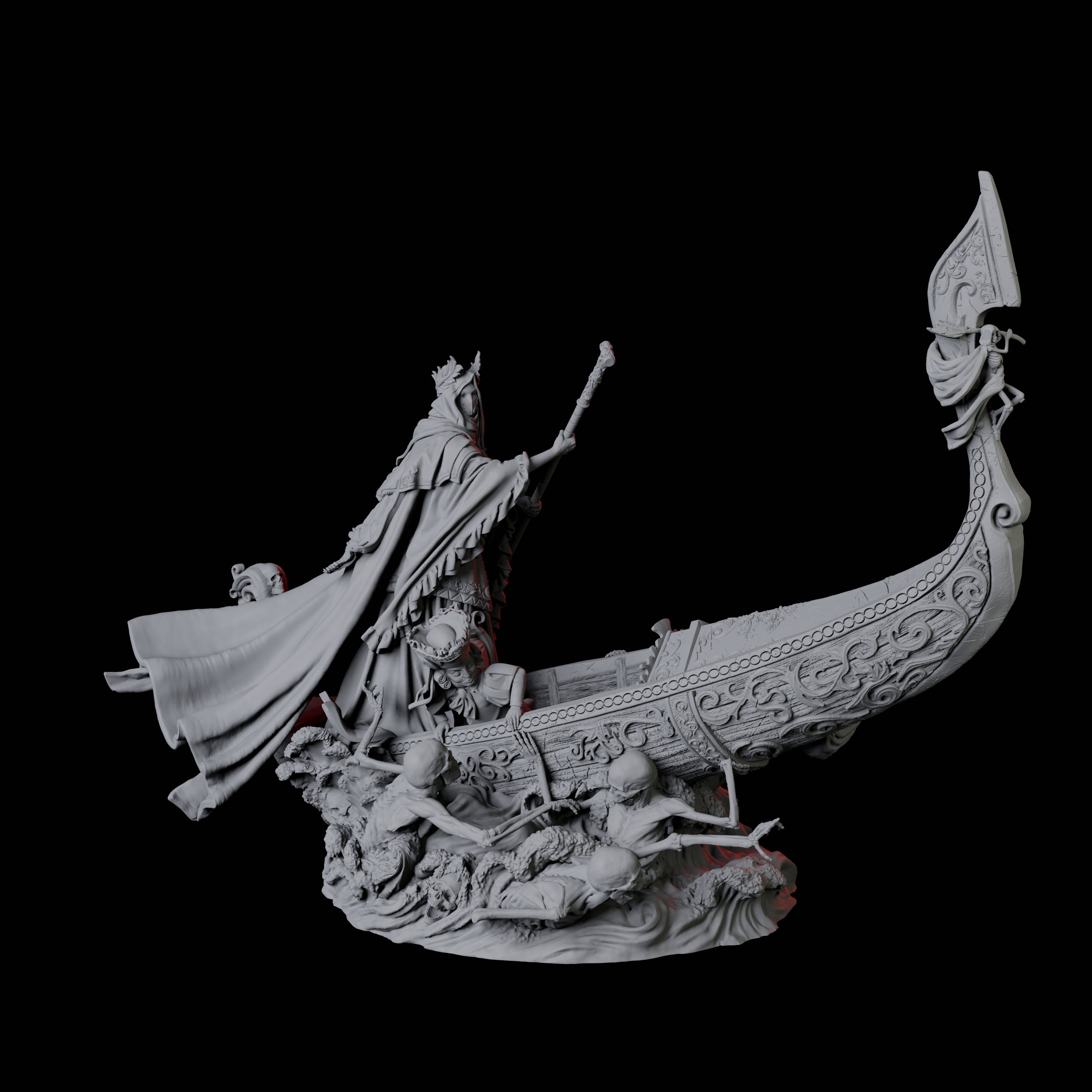Punting Gondolier of the River Styx B Miniature for Dungeons and Dragons, Pathfinder or other TTRPGs