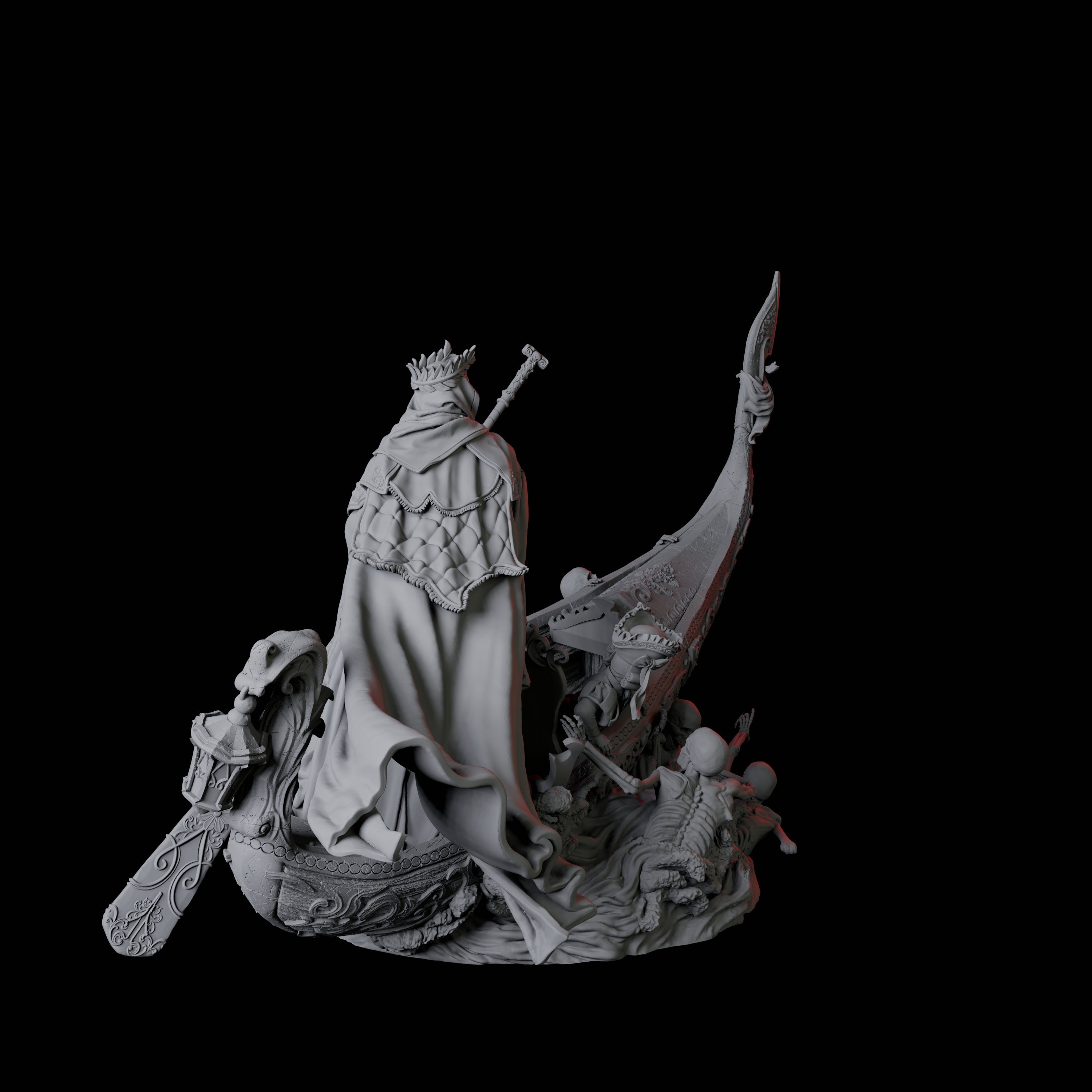 Punting Gondolier of the River Styx B Miniature for Dungeons and Dragons, Pathfinder or other TTRPGs