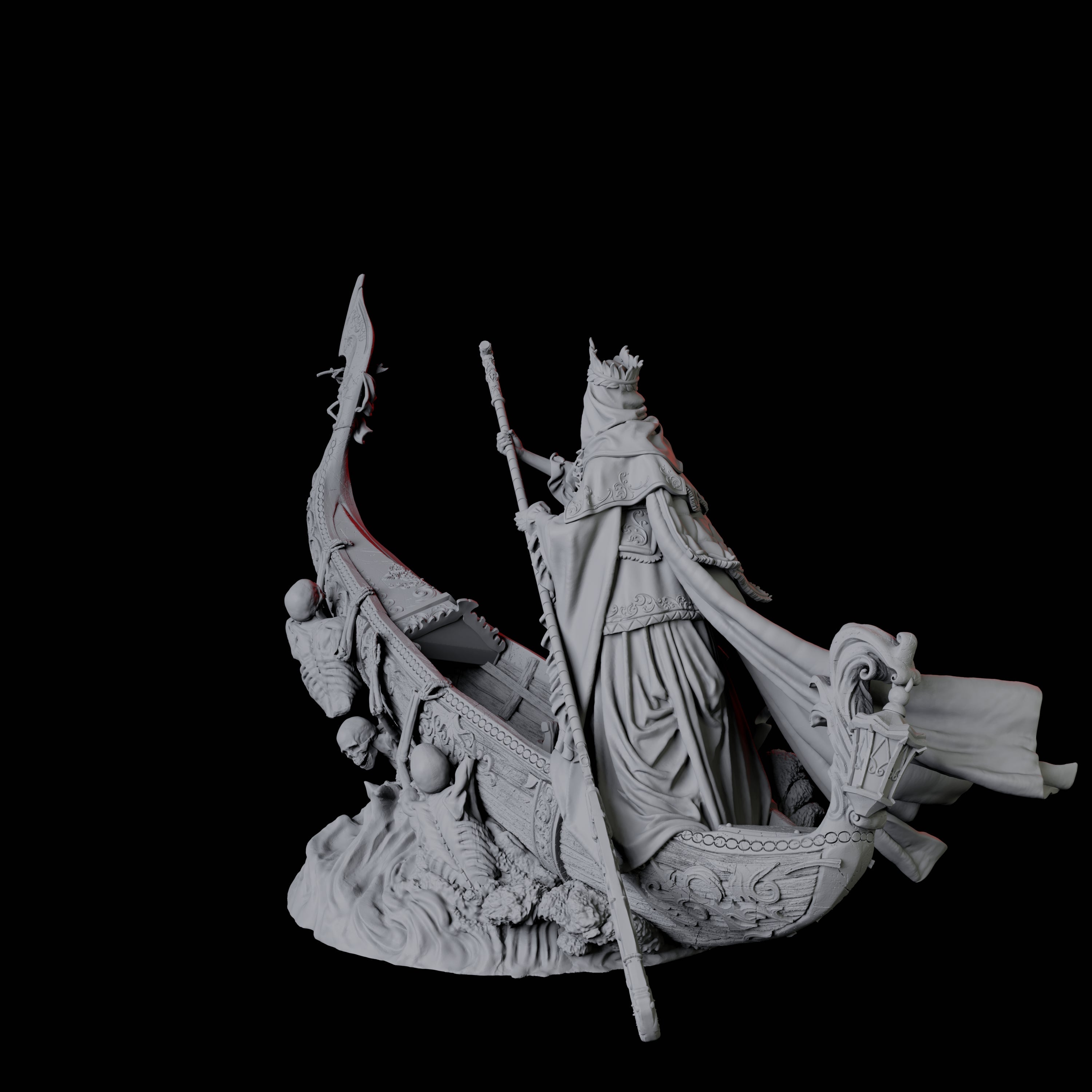 Punting Gondolier of the River Styx B Miniature for Dungeons and Dragons, Pathfinder or other TTRPGs