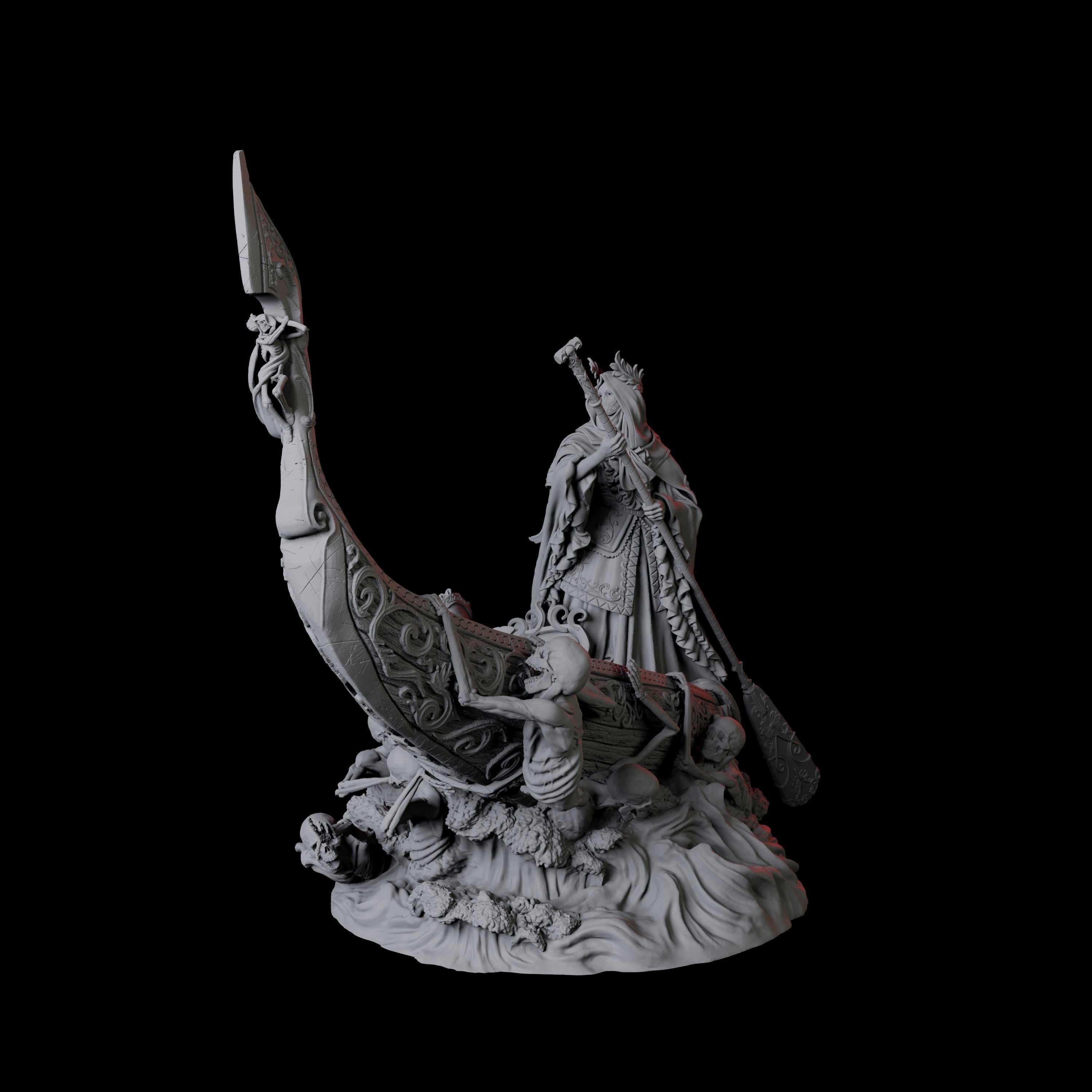 Punting Gondolier of the River Styx B Miniature for Dungeons and Dragons, Pathfinder or other TTRPGs