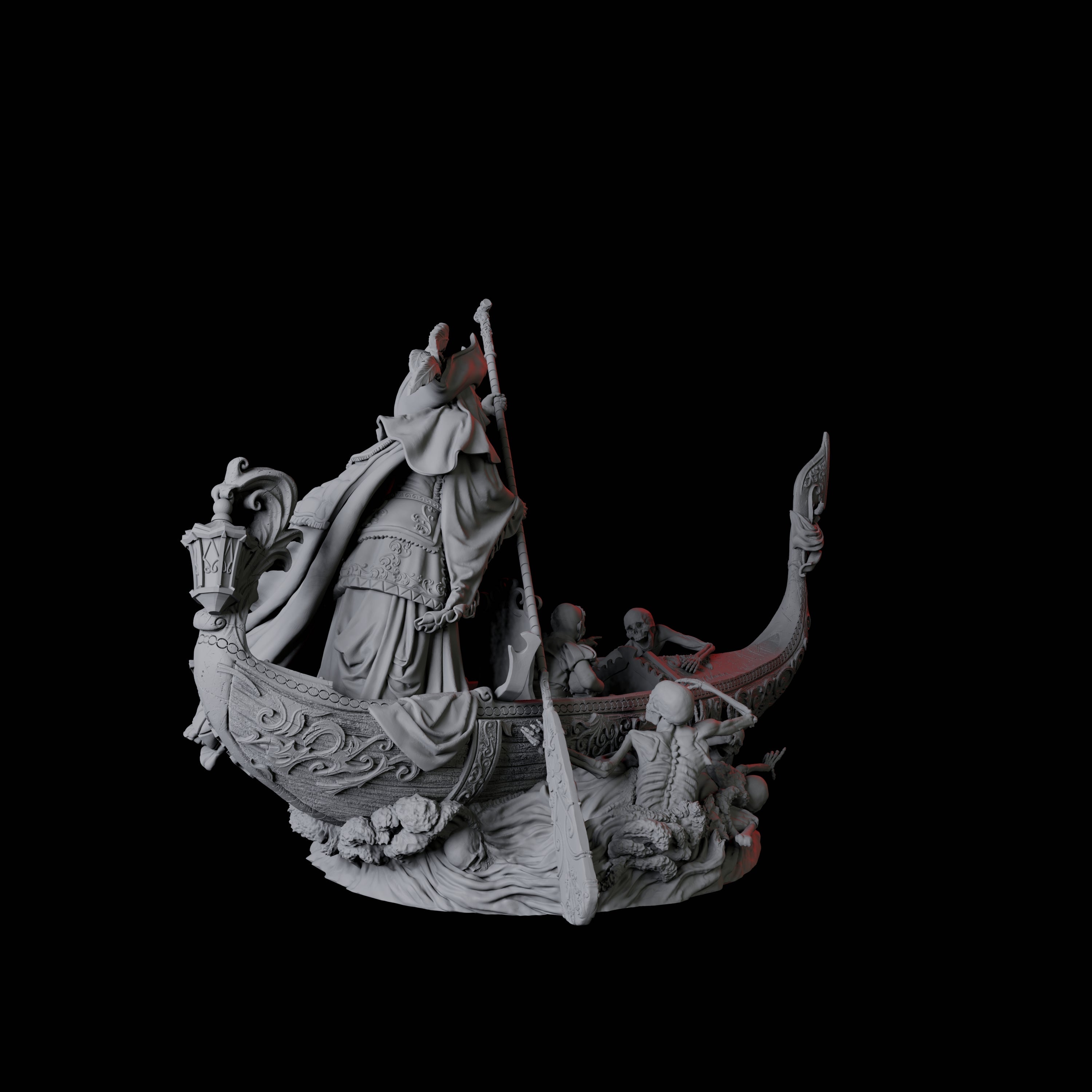 Punting Gondolier of the River Styx C Miniature for Dungeons and Dragons, Pathfinder or other TTRPGs
