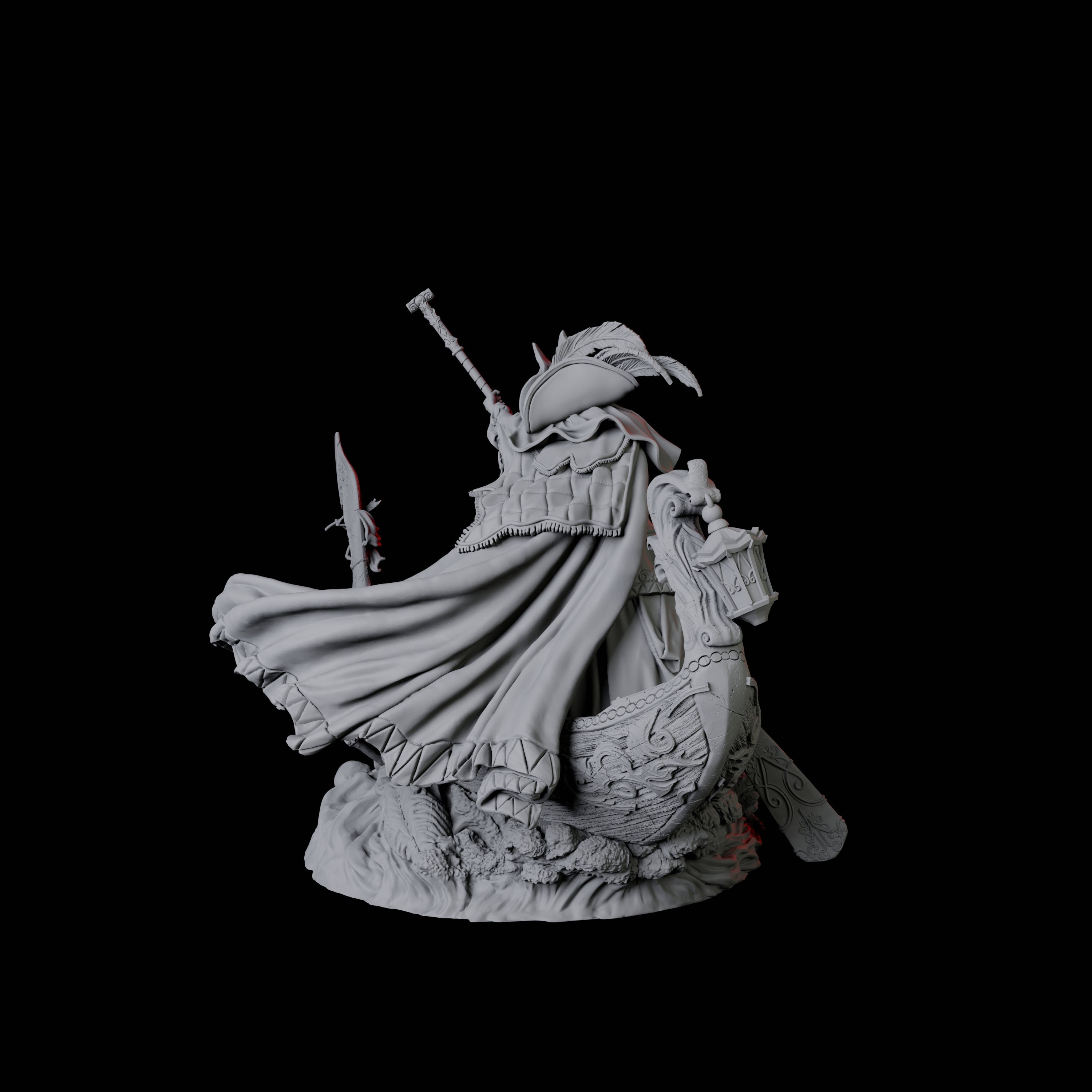 Punting Gondolier of the River Styx C Miniature for Dungeons and Dragons, Pathfinder or other TTRPGs