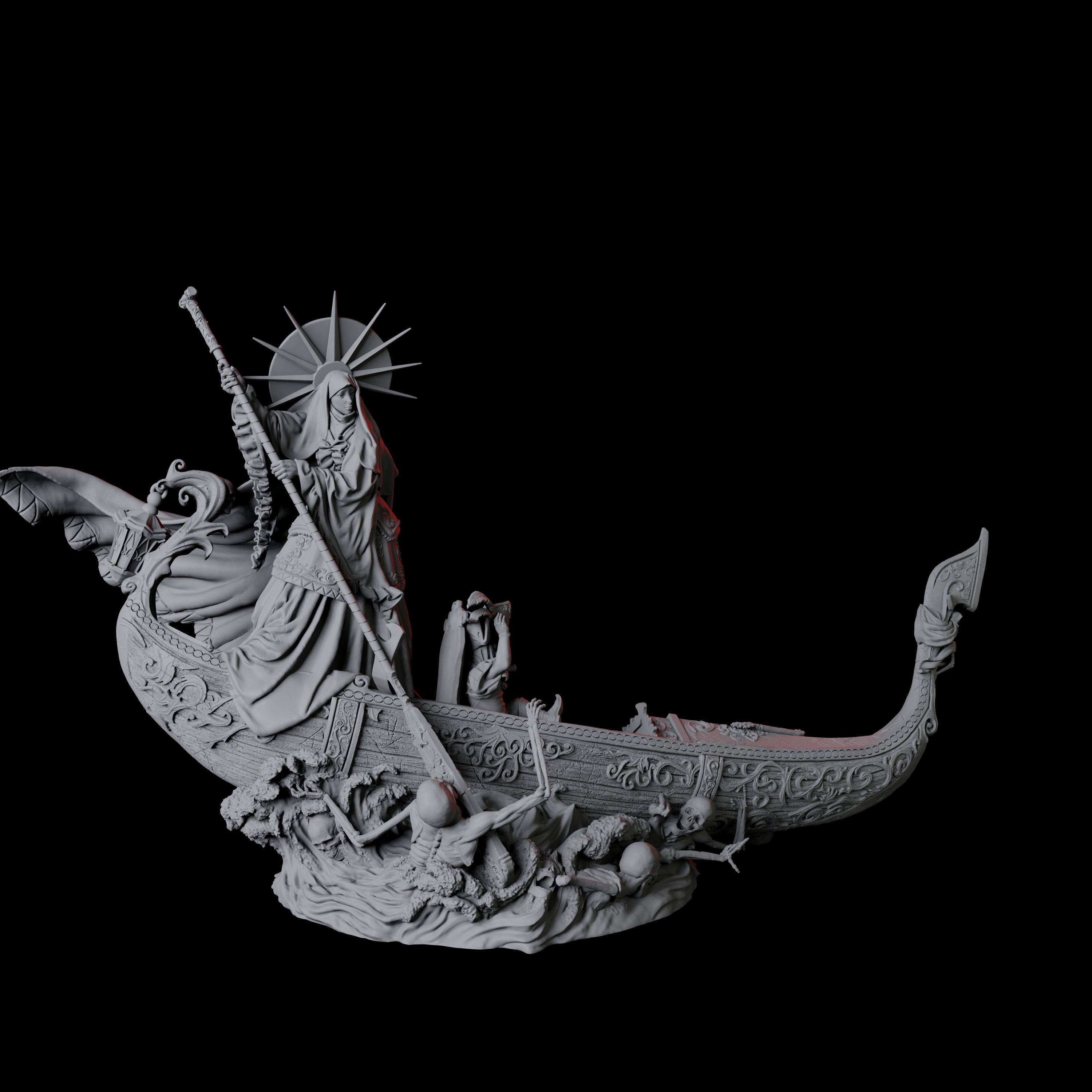Punting Gondolier of the River Styx D Miniature for Dungeons and Dragons, Pathfinder or other TTRPGs