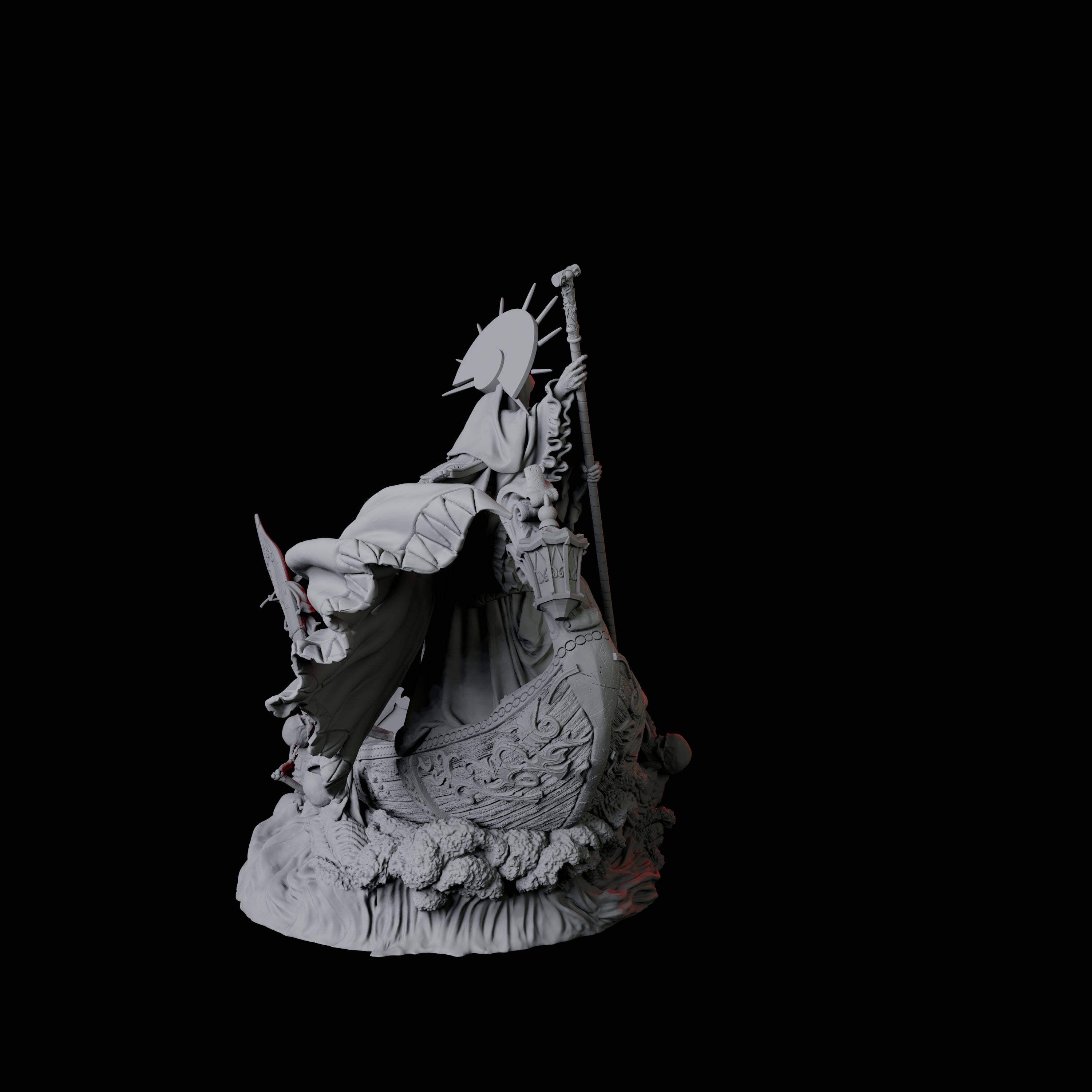 Punting Gondolier of the River Styx D Miniature for Dungeons and Dragons, Pathfinder or other TTRPGs