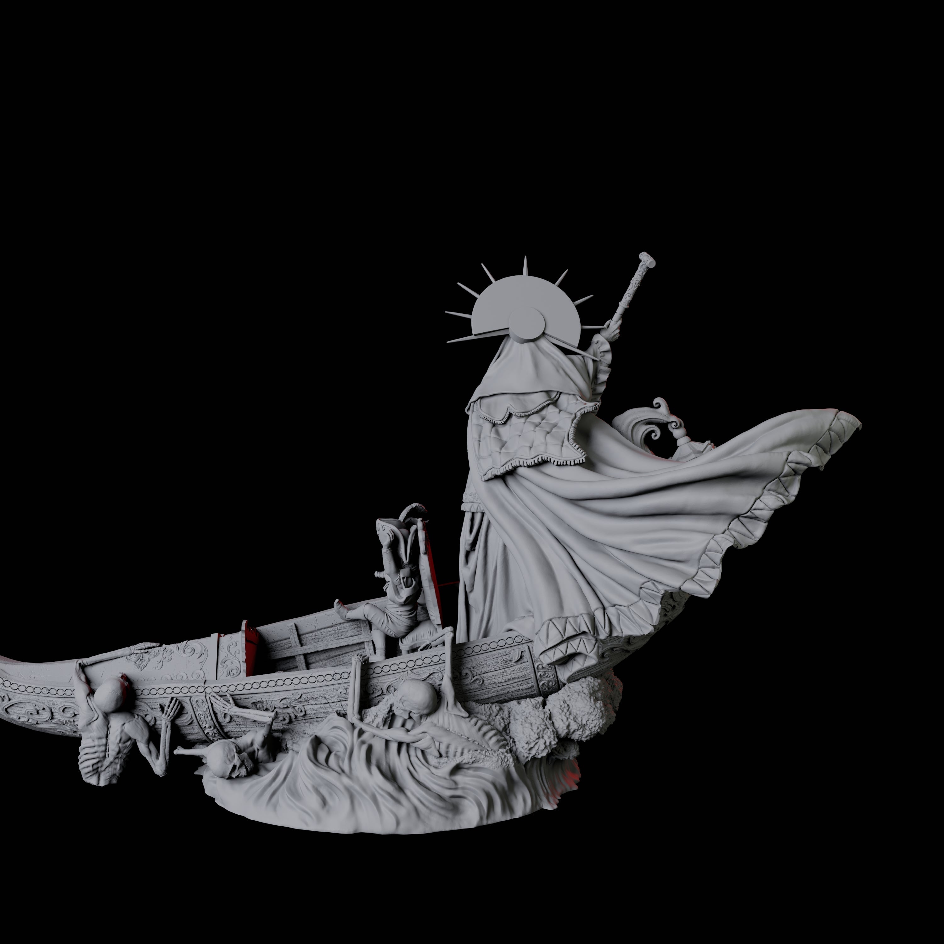 Punting Gondolier of the River Styx D Miniature for Dungeons and Dragons, Pathfinder or other TTRPGs
