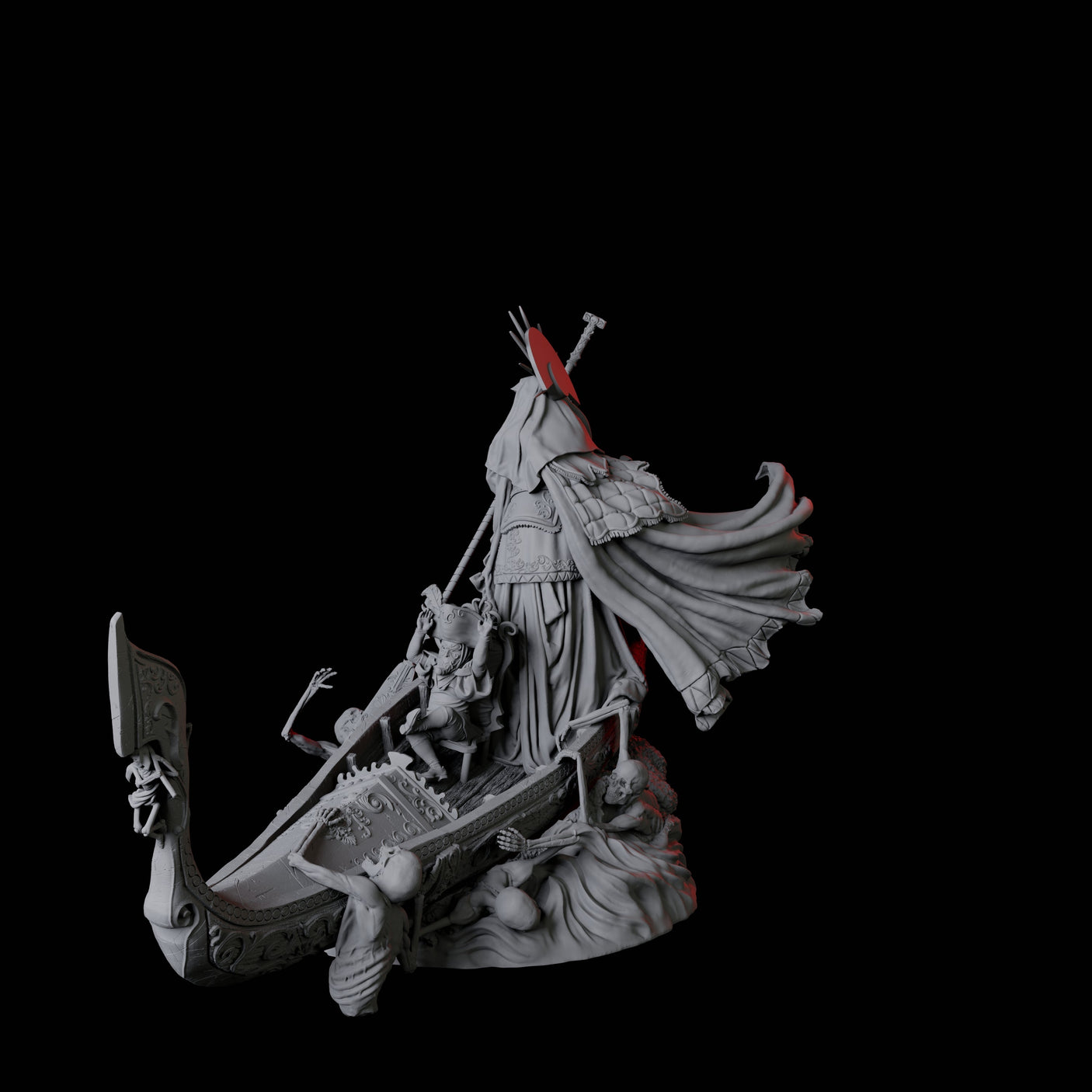 Punting Gondolier of the River Styx D Miniature for Dungeons and Dragons, Pathfinder or other TTRPGs