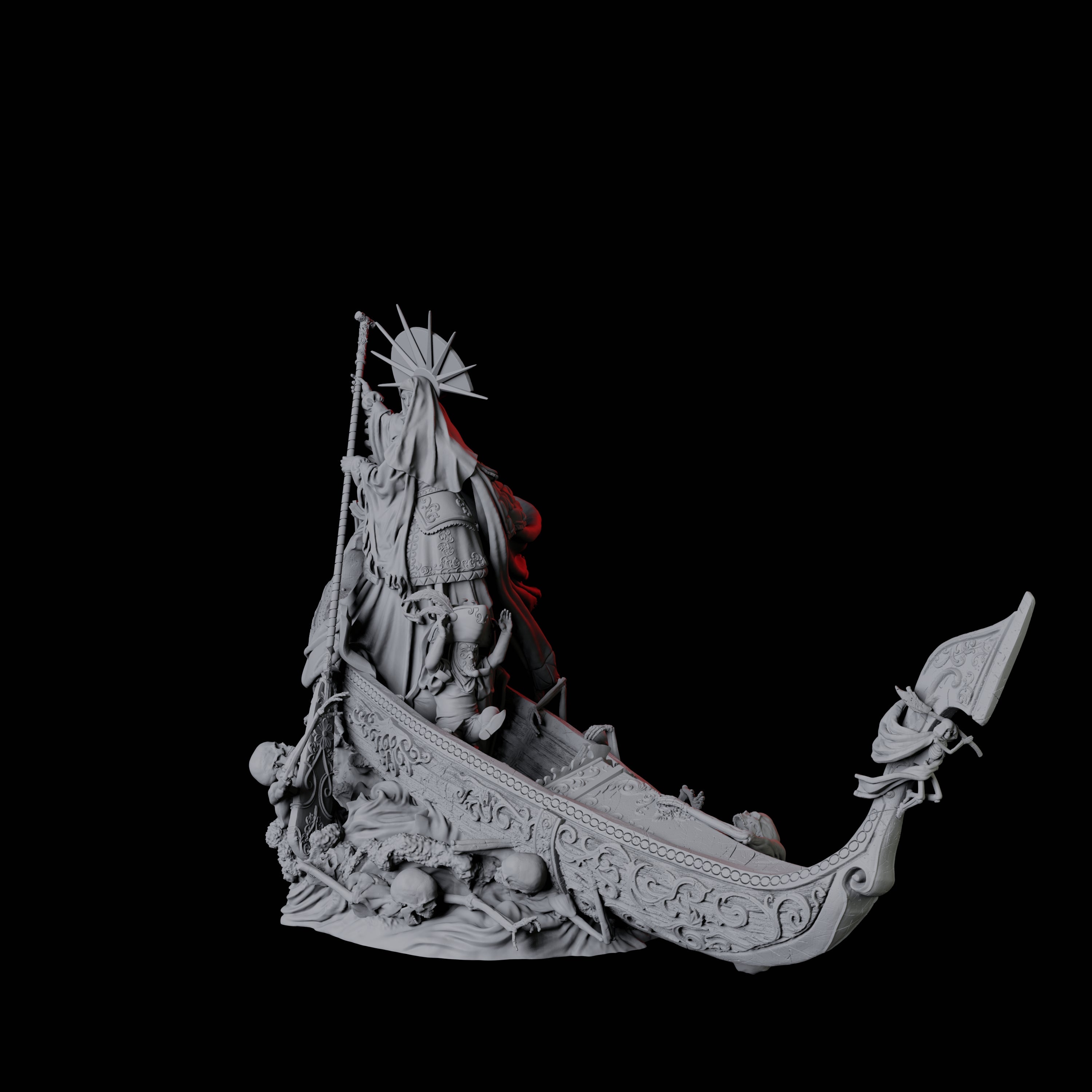Punting Gondolier of the River Styx D Miniature for Dungeons and Dragons, Pathfinder or other TTRPGs