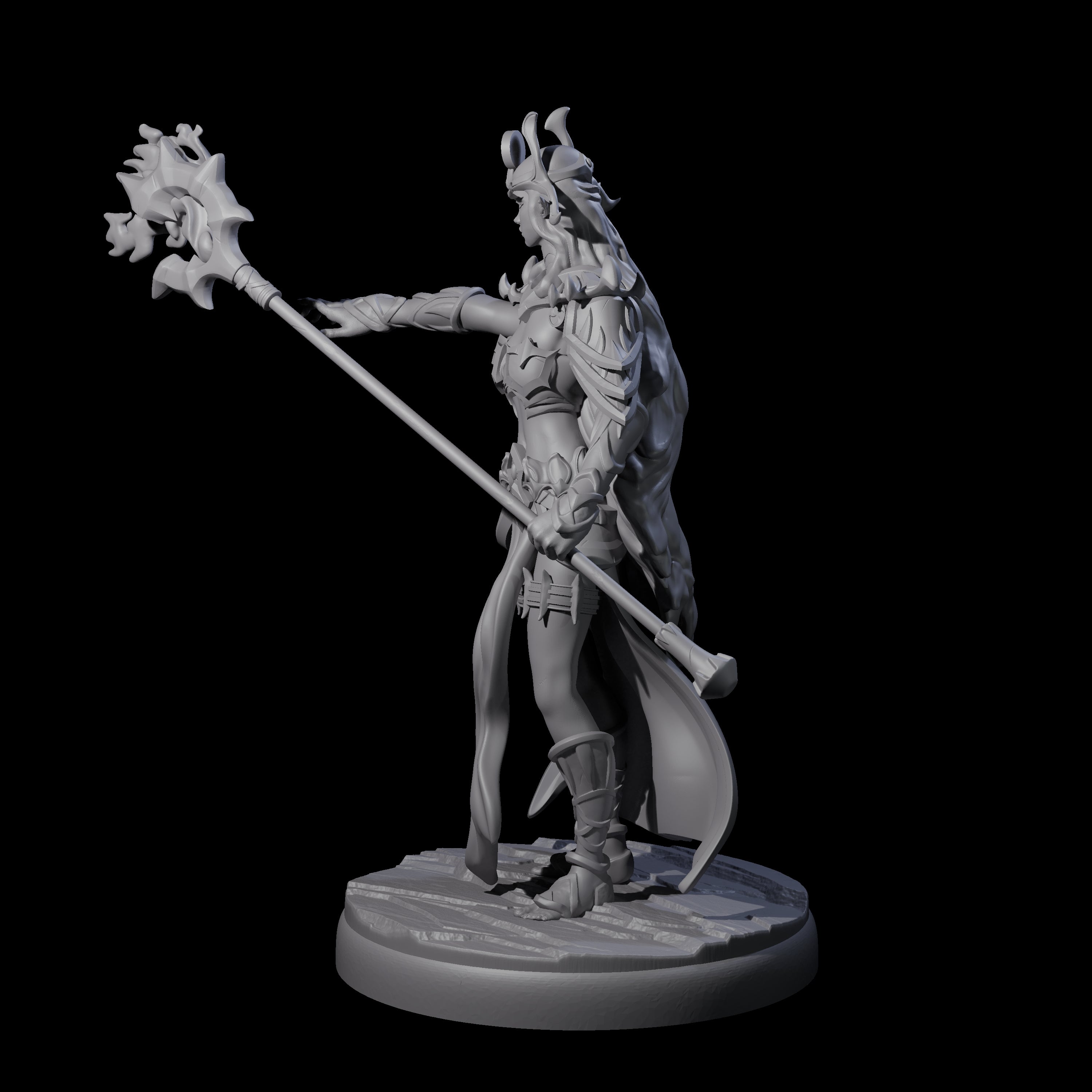 Pure Dark Elf Sorceress A Miniature for Dungeons and Dragons, Pathfinder or other TTRPGs