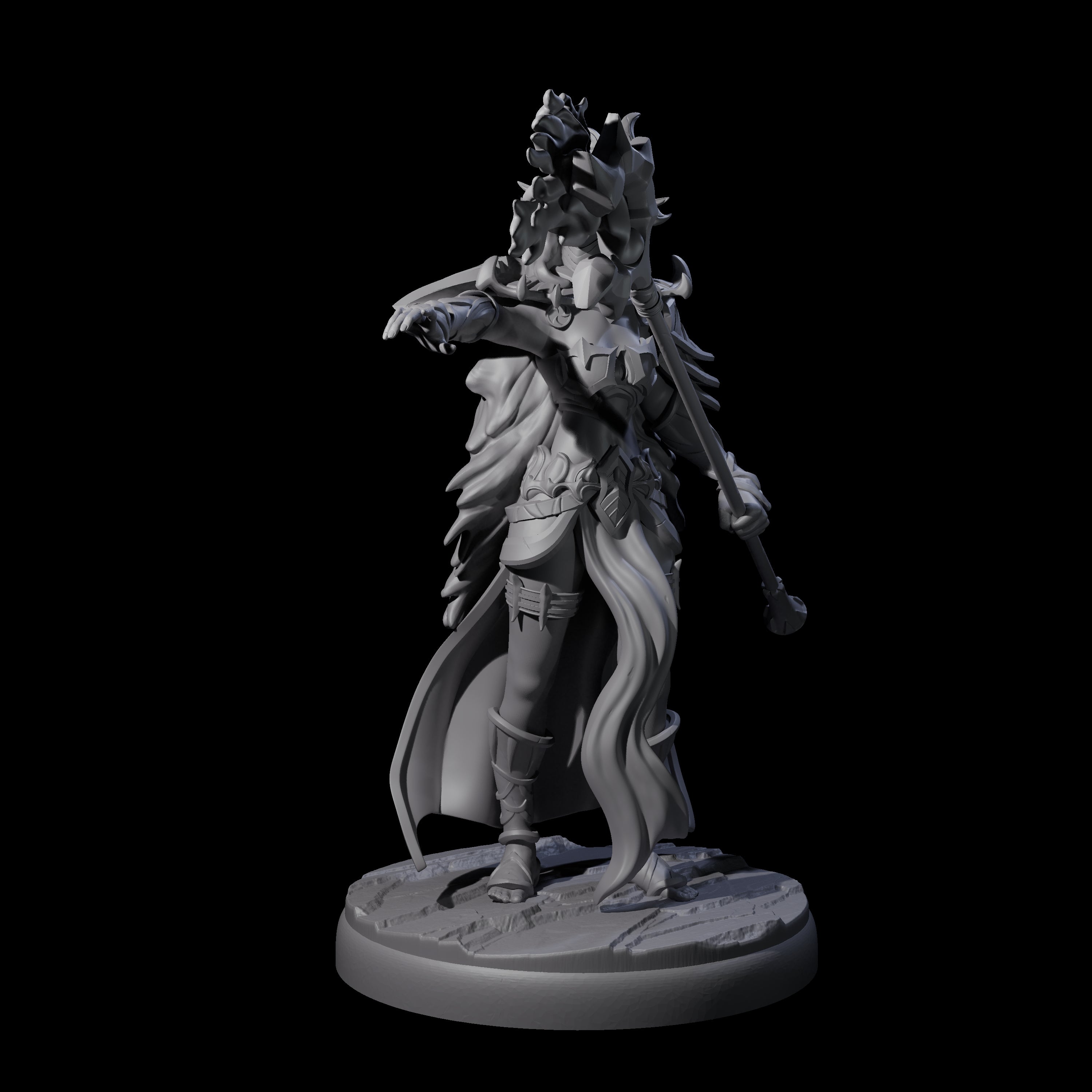 Pure Dark Elf Sorceress A Miniature for Dungeons and Dragons, Pathfinder or other TTRPGs