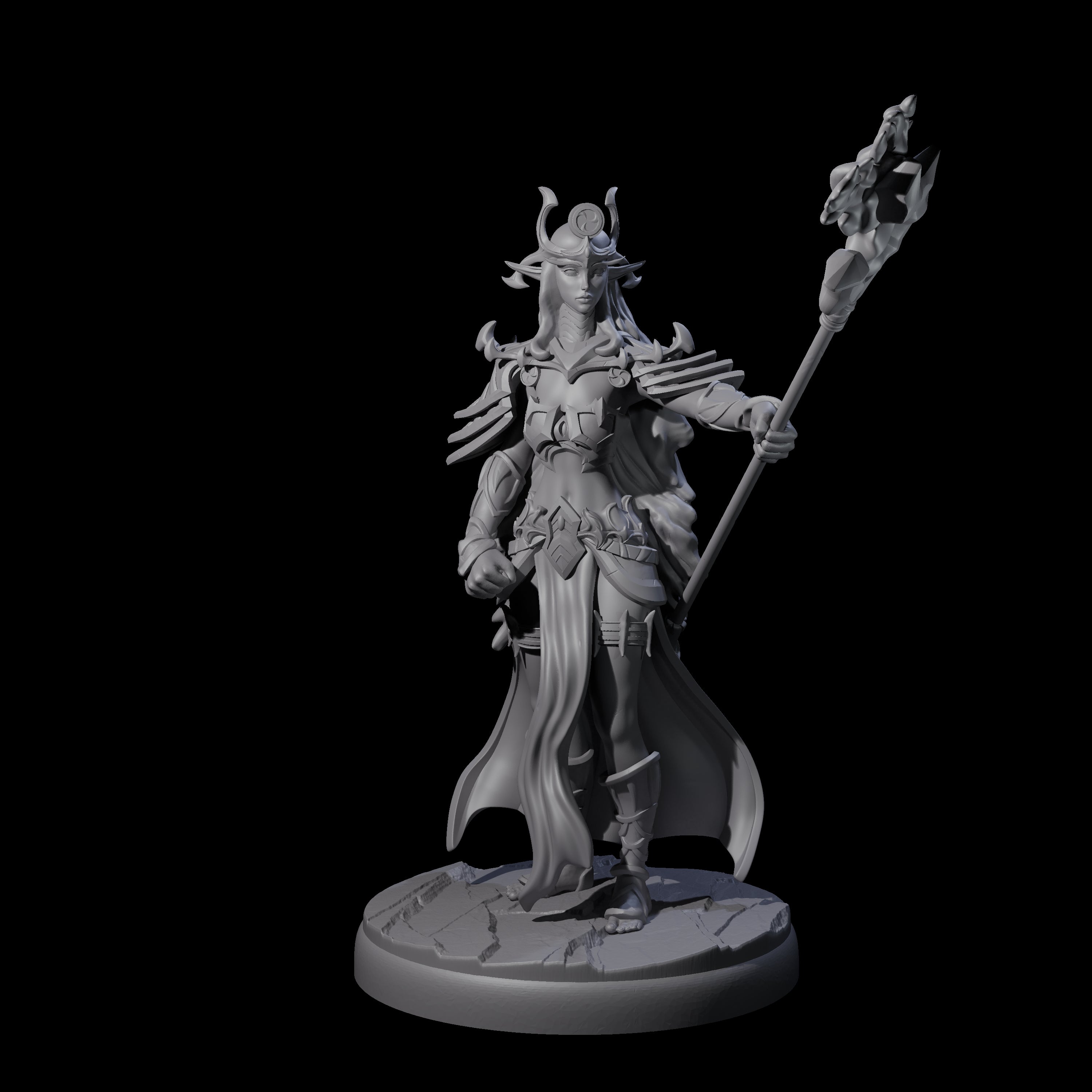Pure Dark Elf Sorceress B Miniature for Dungeons and Dragons, Pathfinder or other TTRPGs