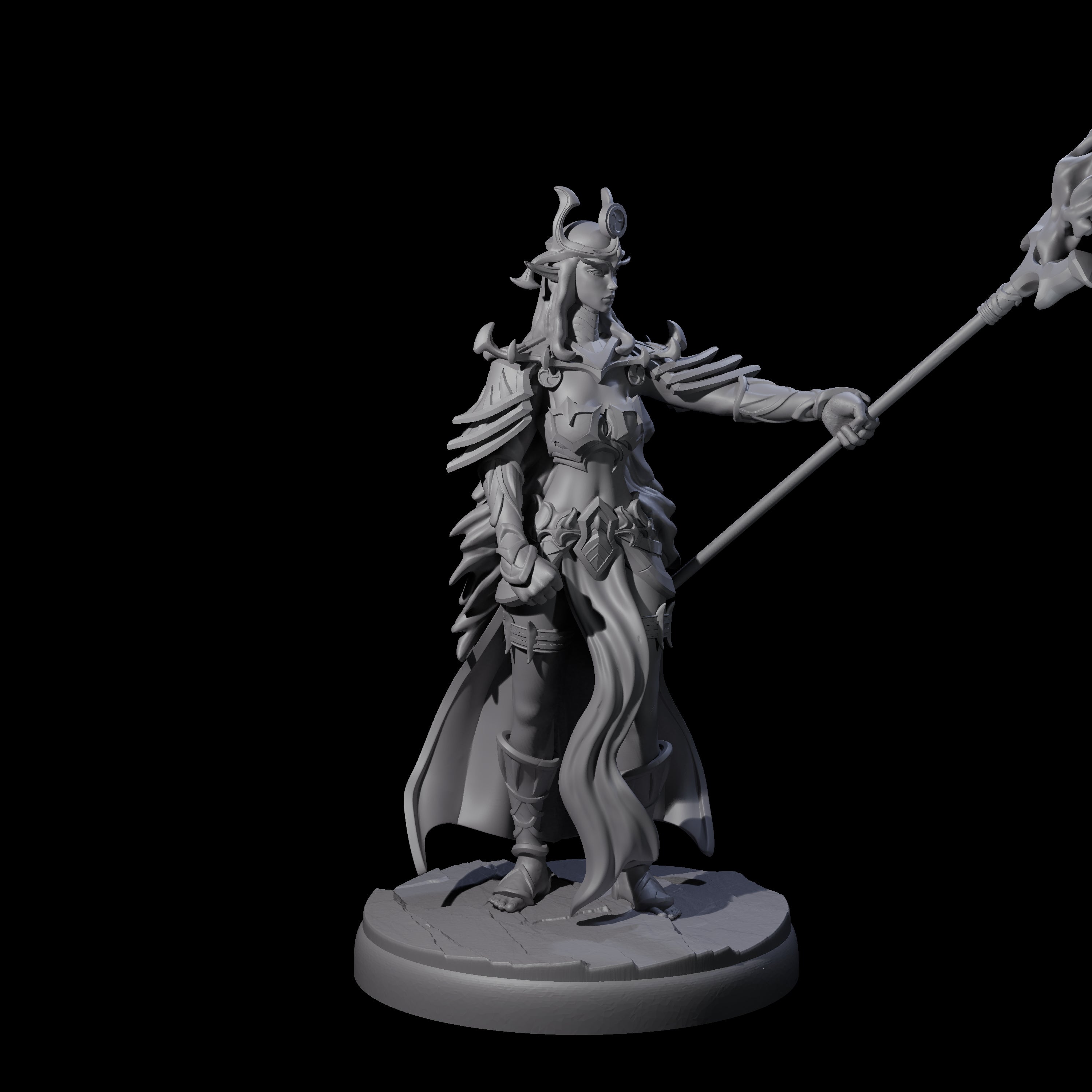Pure Dark Elf Sorceress B Miniature for Dungeons and Dragons, Pathfinder or other TTRPGs