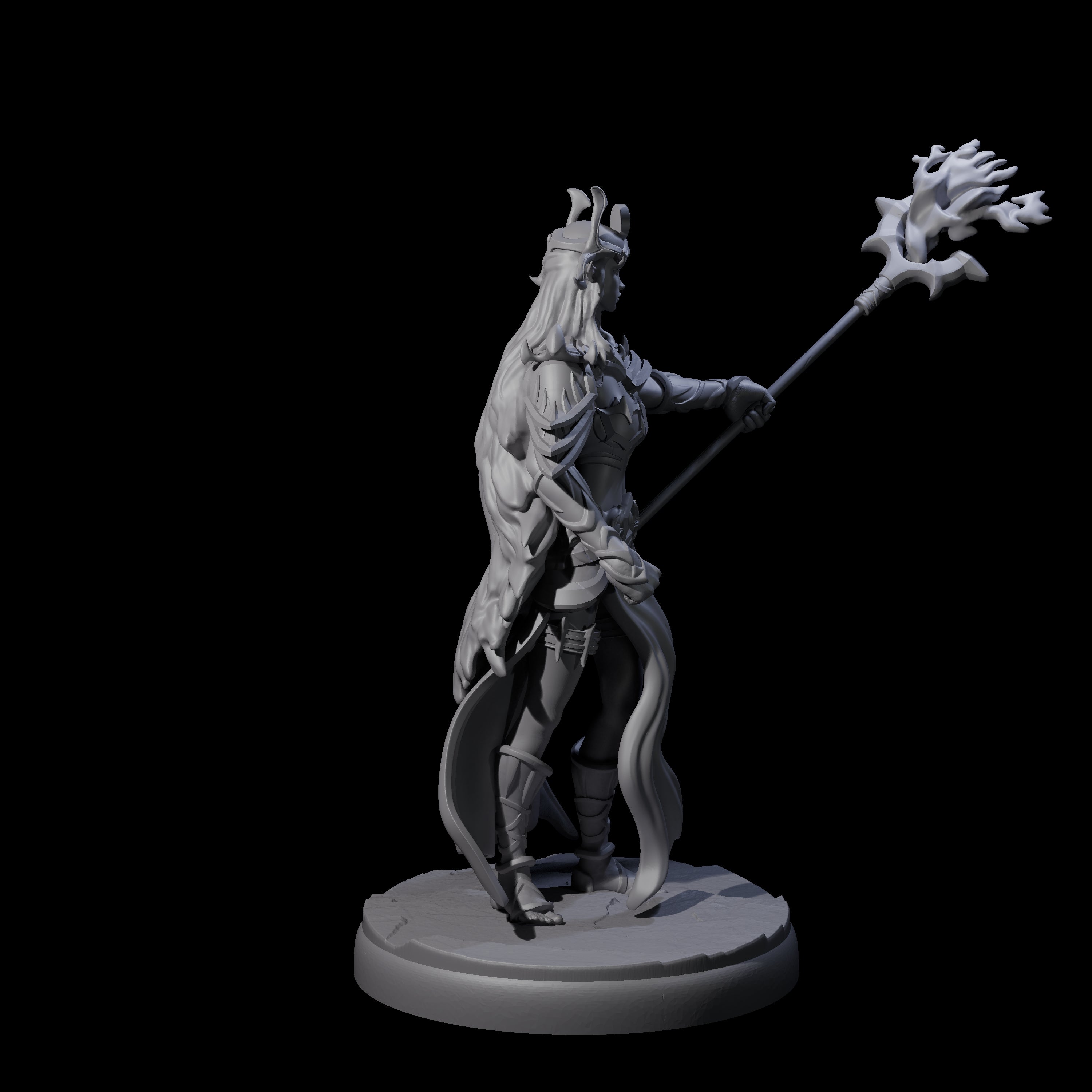 Pure Dark Elf Sorceress B Miniature for Dungeons and Dragons, Pathfinder or other TTRPGs