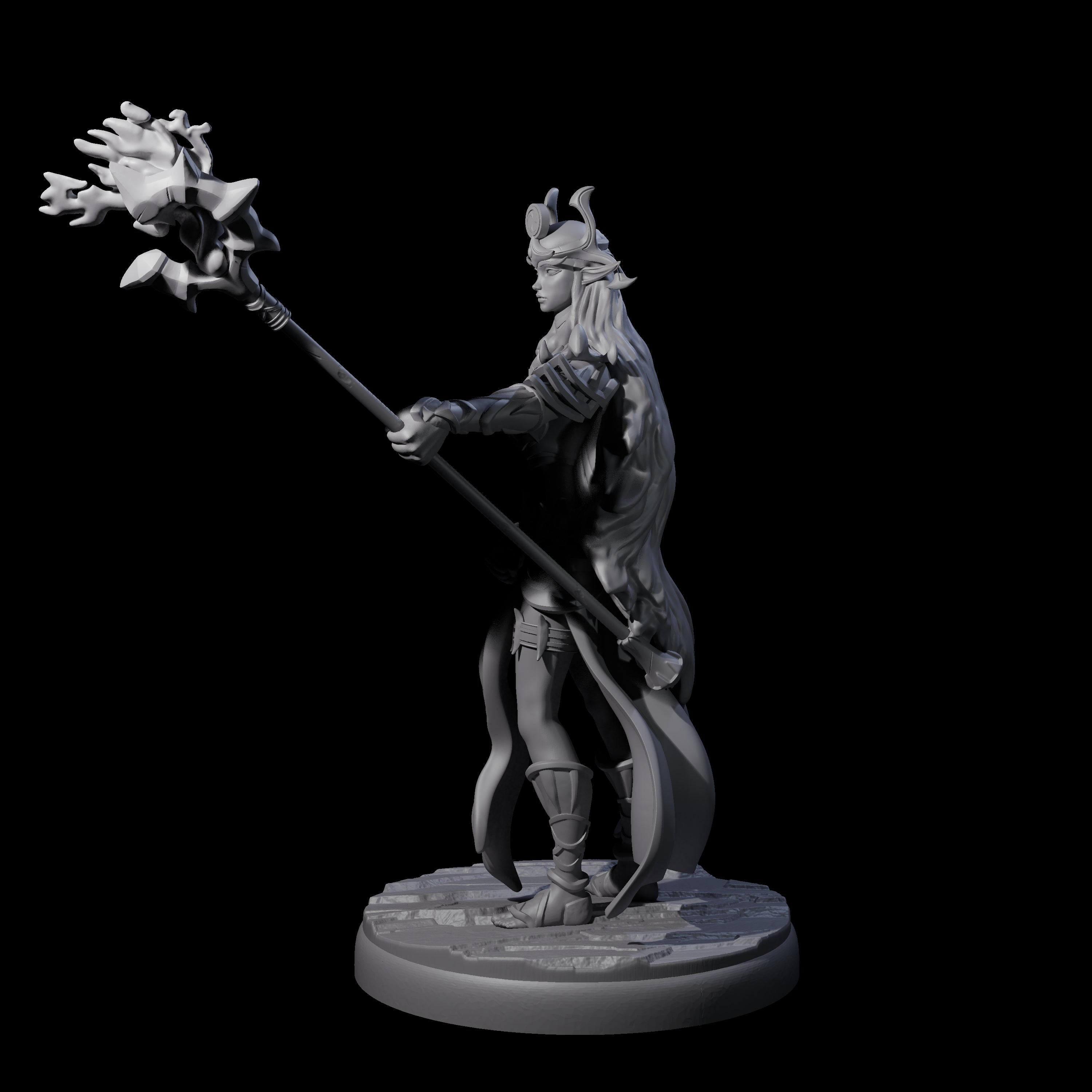 Pure Dark Elf Sorceress B Miniature for Dungeons and Dragons, Pathfinder or other TTRPGs
