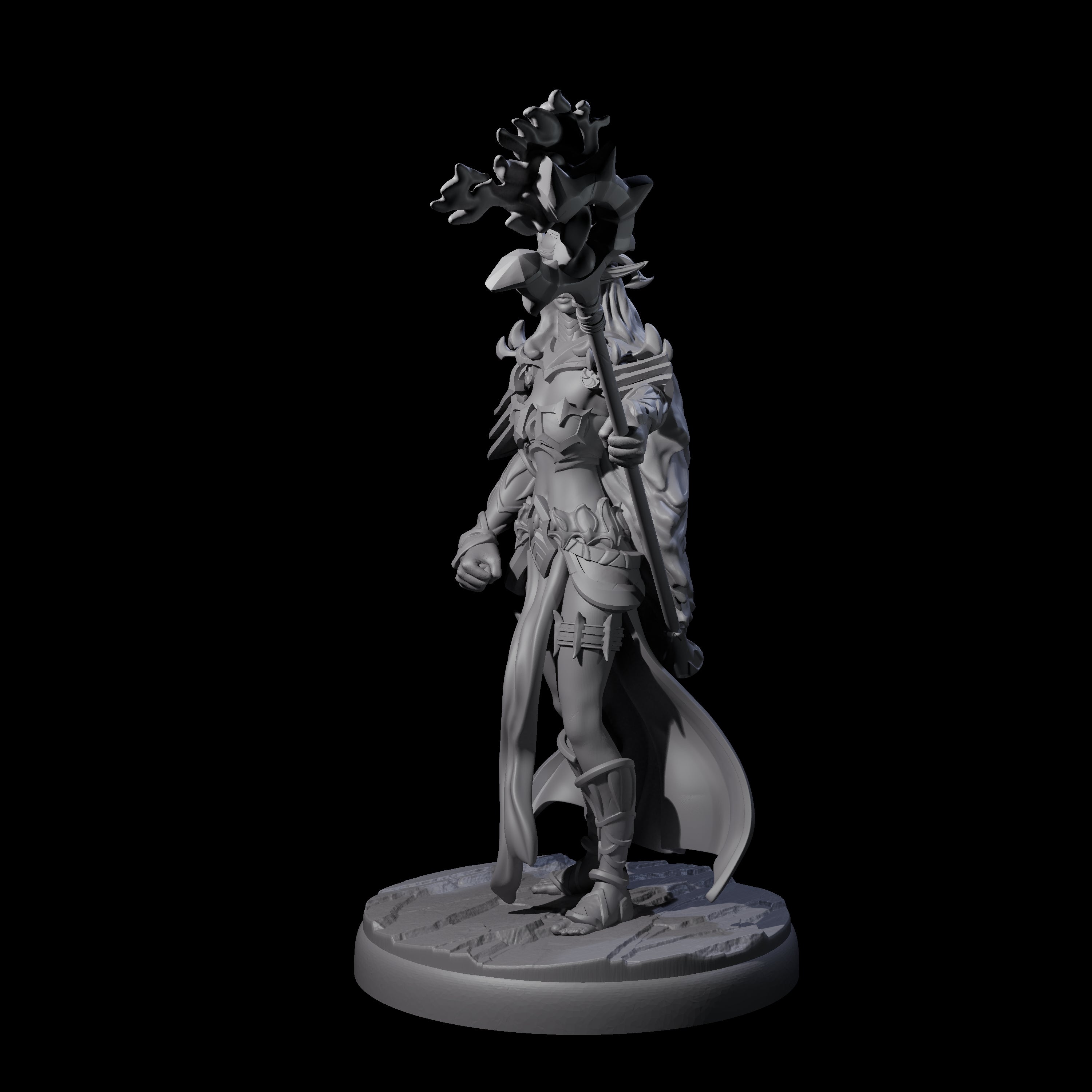 Pure Dark Elf Sorceress B Miniature for Dungeons and Dragons, Pathfinder or other TTRPGs