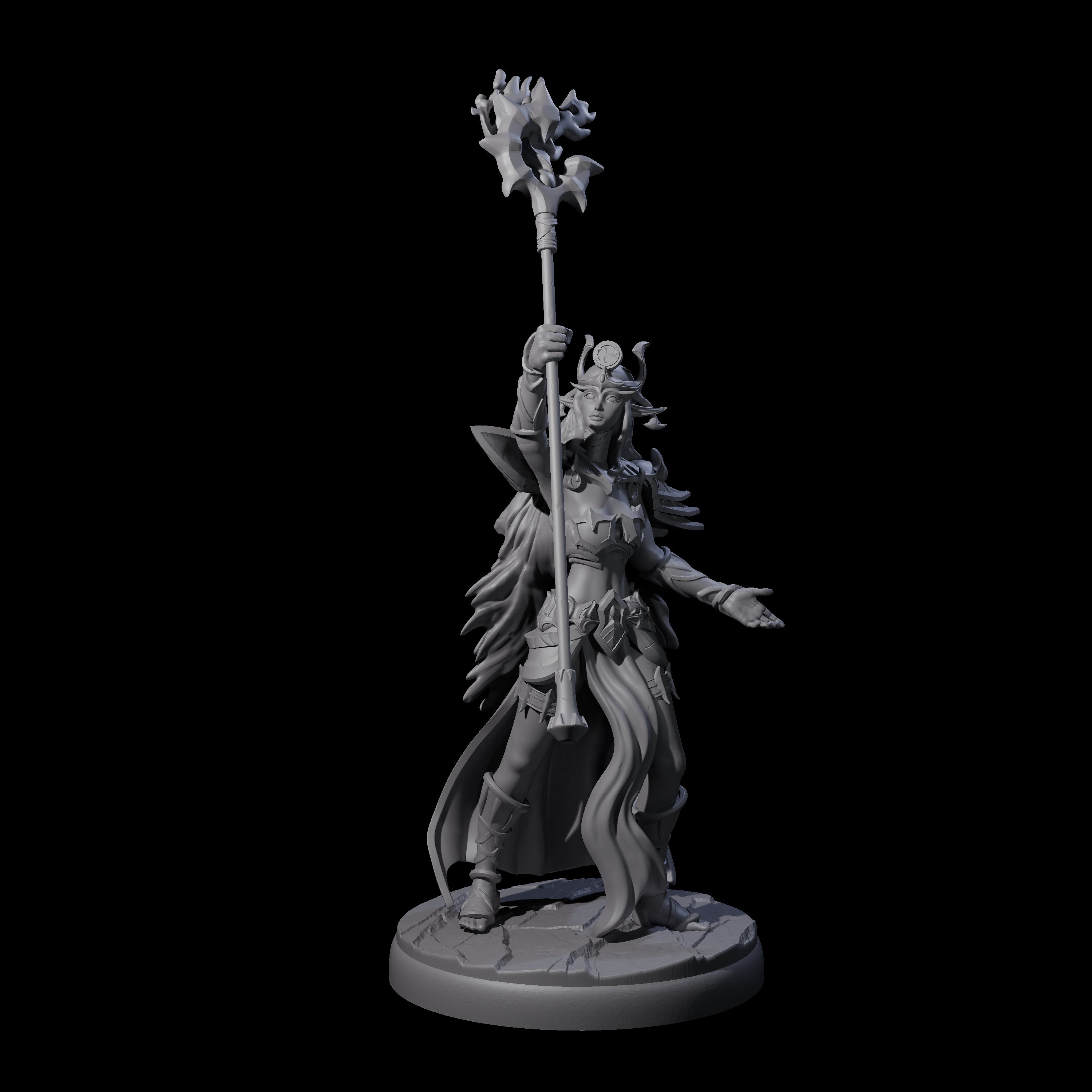 Pure Dark Elf Sorceress C Miniature for Dungeons and Dragons, Pathfinder or other TTRPGs