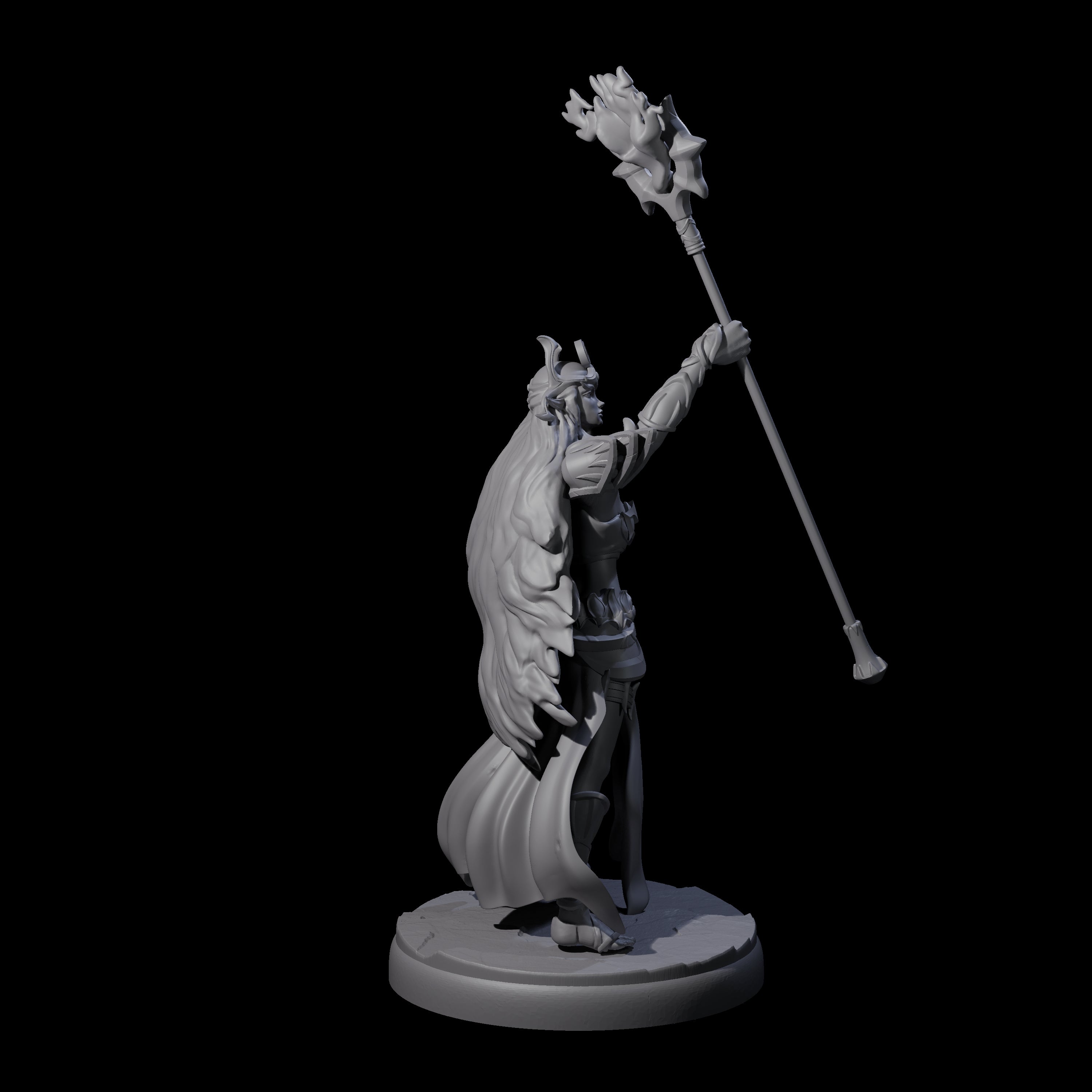 Pure Dark Elf Sorceress C Miniature for Dungeons and Dragons, Pathfinder or other TTRPGs