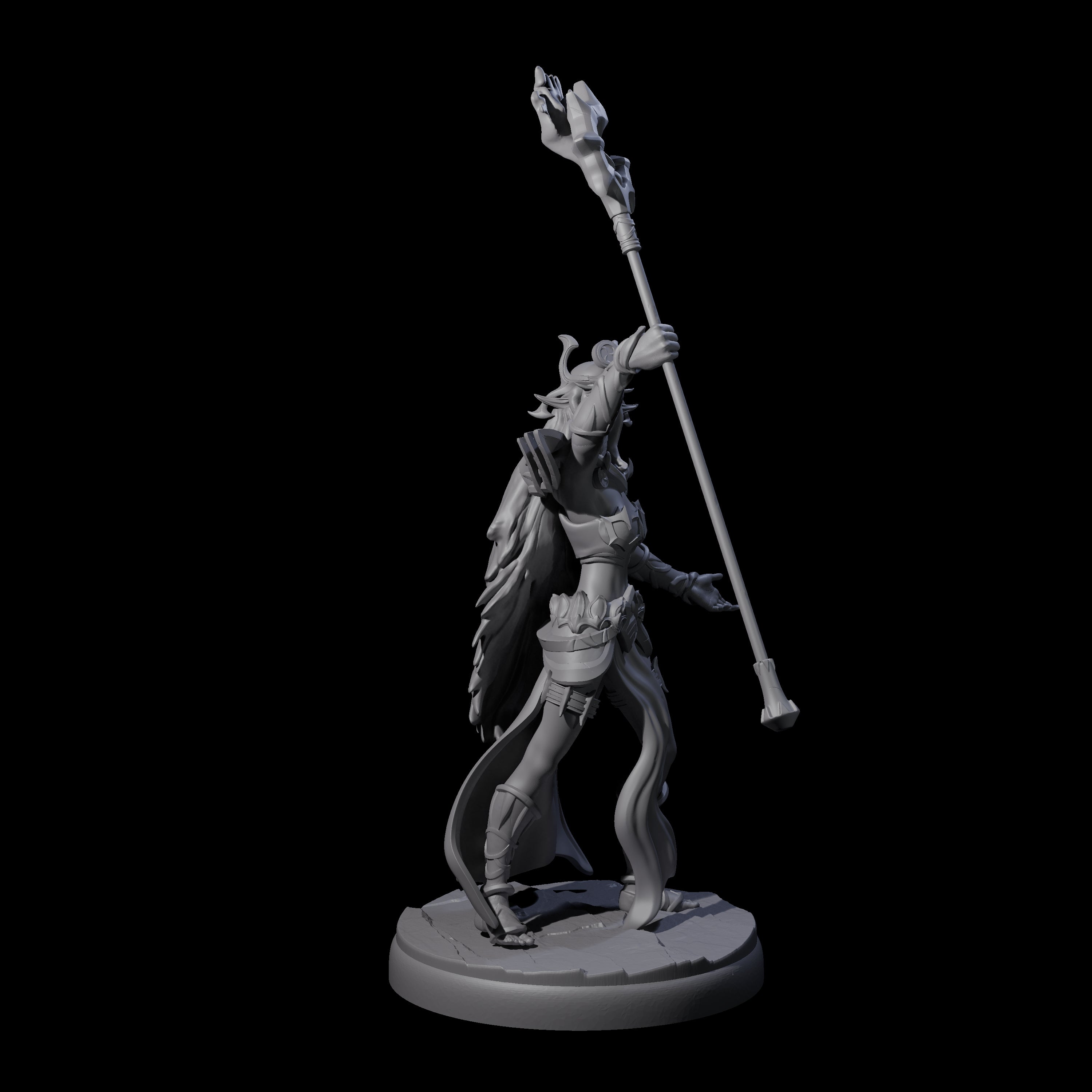 Pure Dark Elf Sorceress C Miniature for Dungeons and Dragons, Pathfinder or other TTRPGs