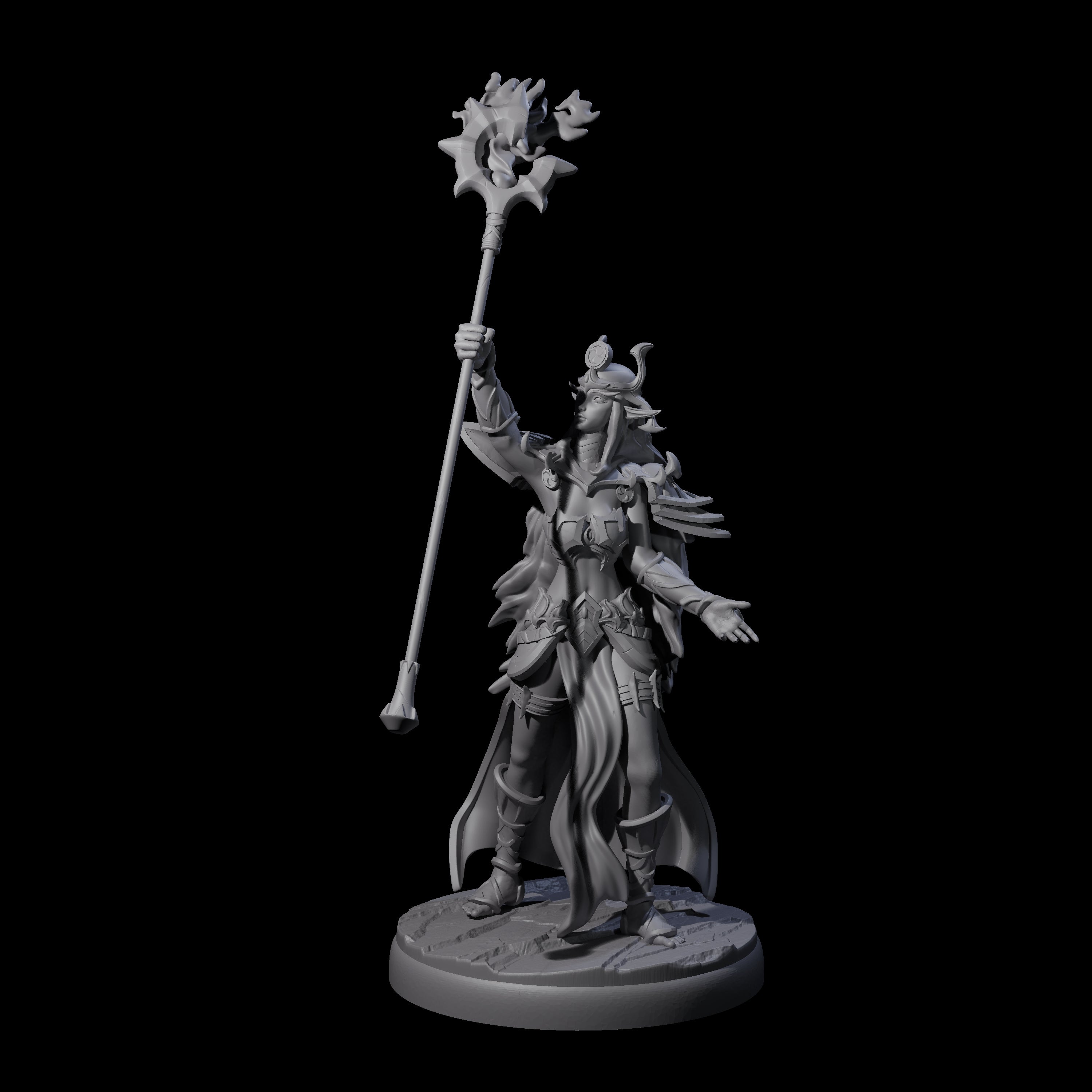 Pure Dark Elf Sorceress C Miniature for Dungeons and Dragons, Pathfinder or other TTRPGs