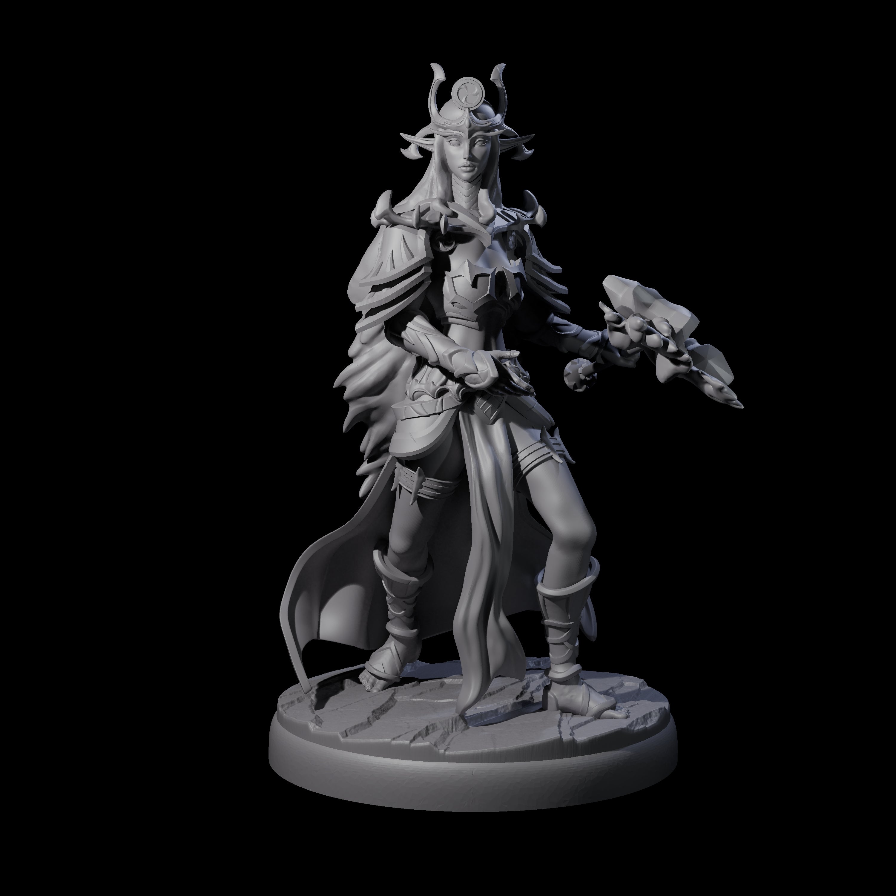 Pure Dark Elf Sorceress Cabal Miniature for Dungeons and Dragons, Pathfinder or other TTRPGs