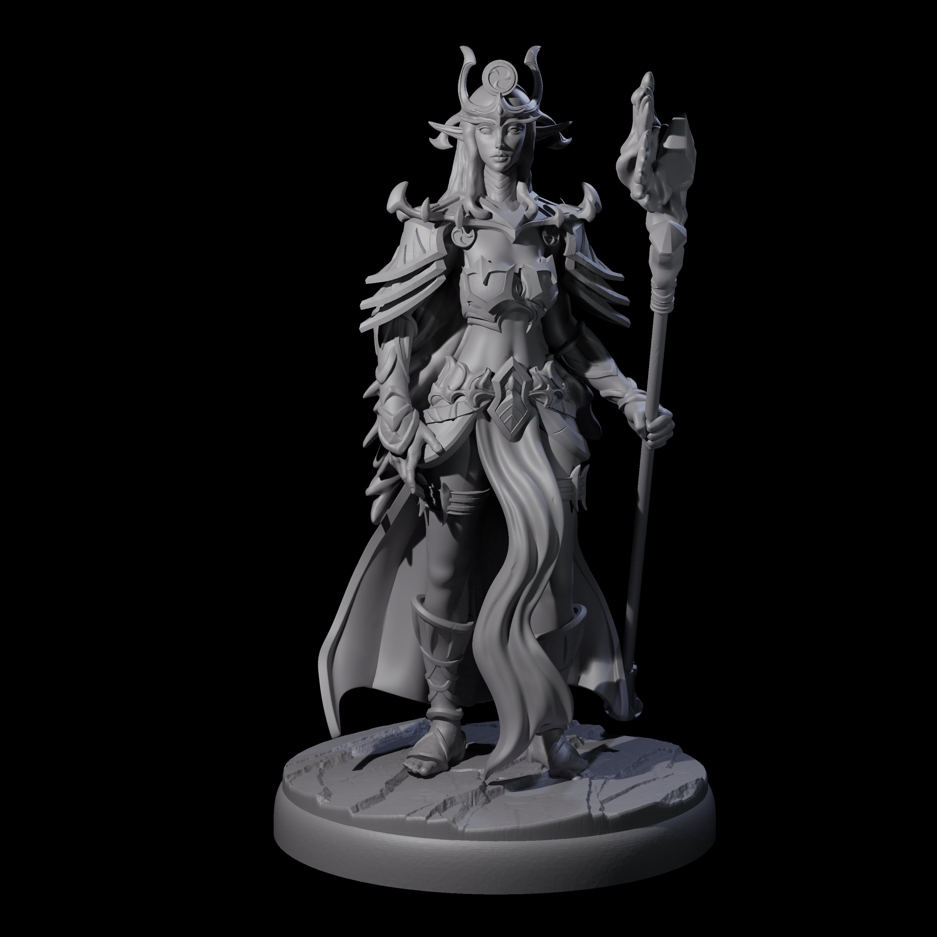 Pure Dark Elf Sorceress Cabal Miniature for Dungeons and Dragons, Pathfinder or other TTRPGs