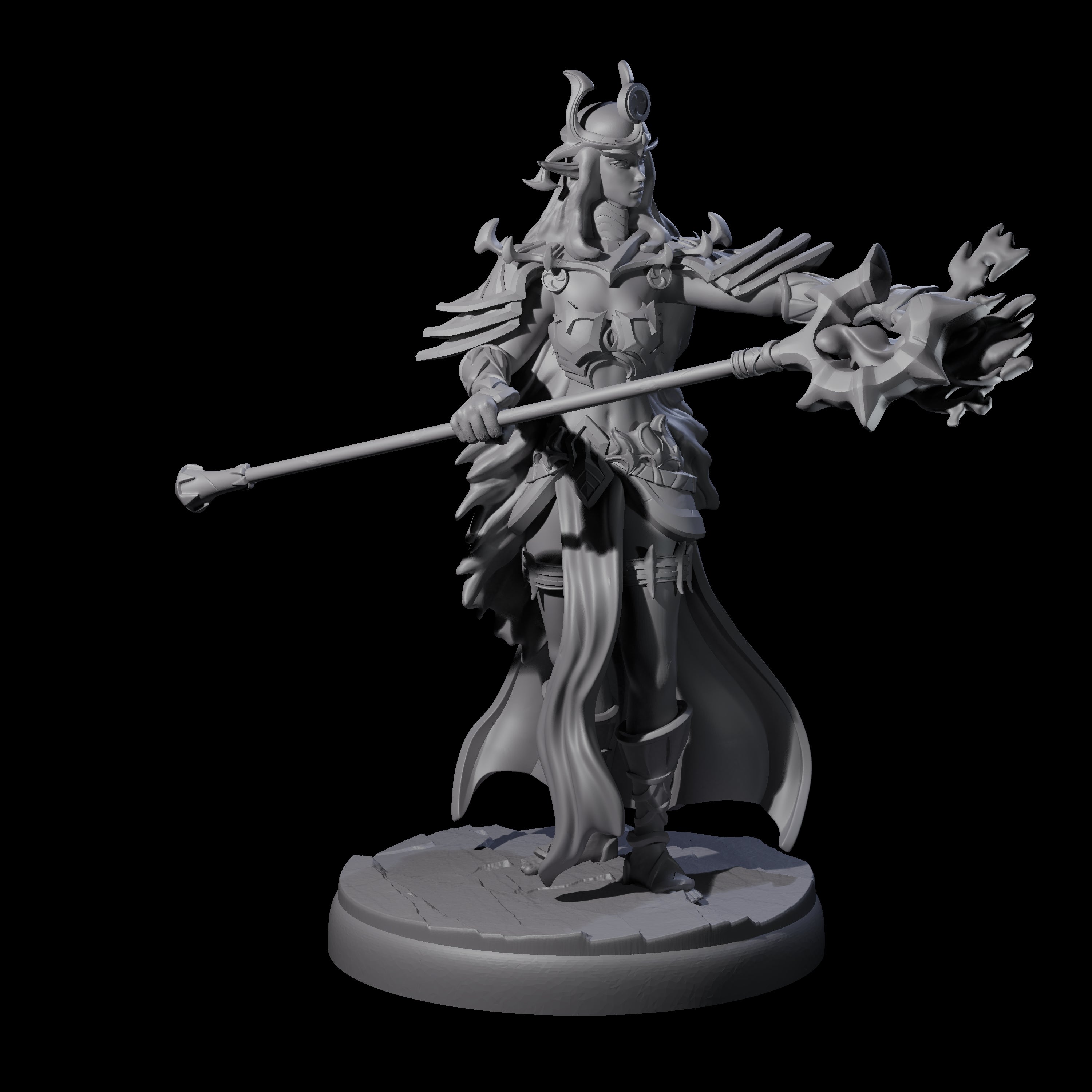 Pure Dark Elf Sorceress D Miniature for Dungeons and Dragons, Pathfinder or other TTRPGs