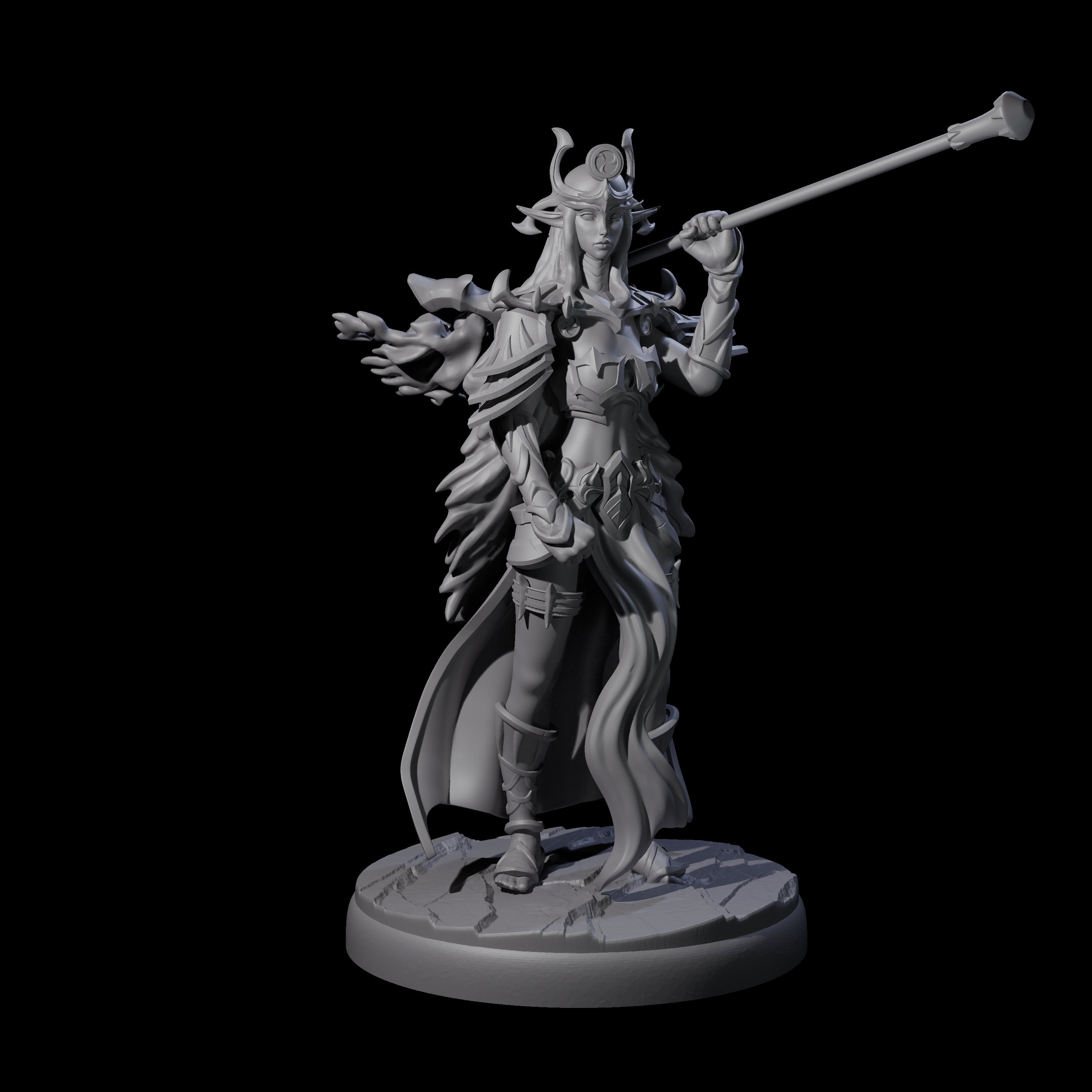 Pure Dark Elf Sorceress E Miniature for Dungeons and Dragons, Pathfinder or other TTRPGs