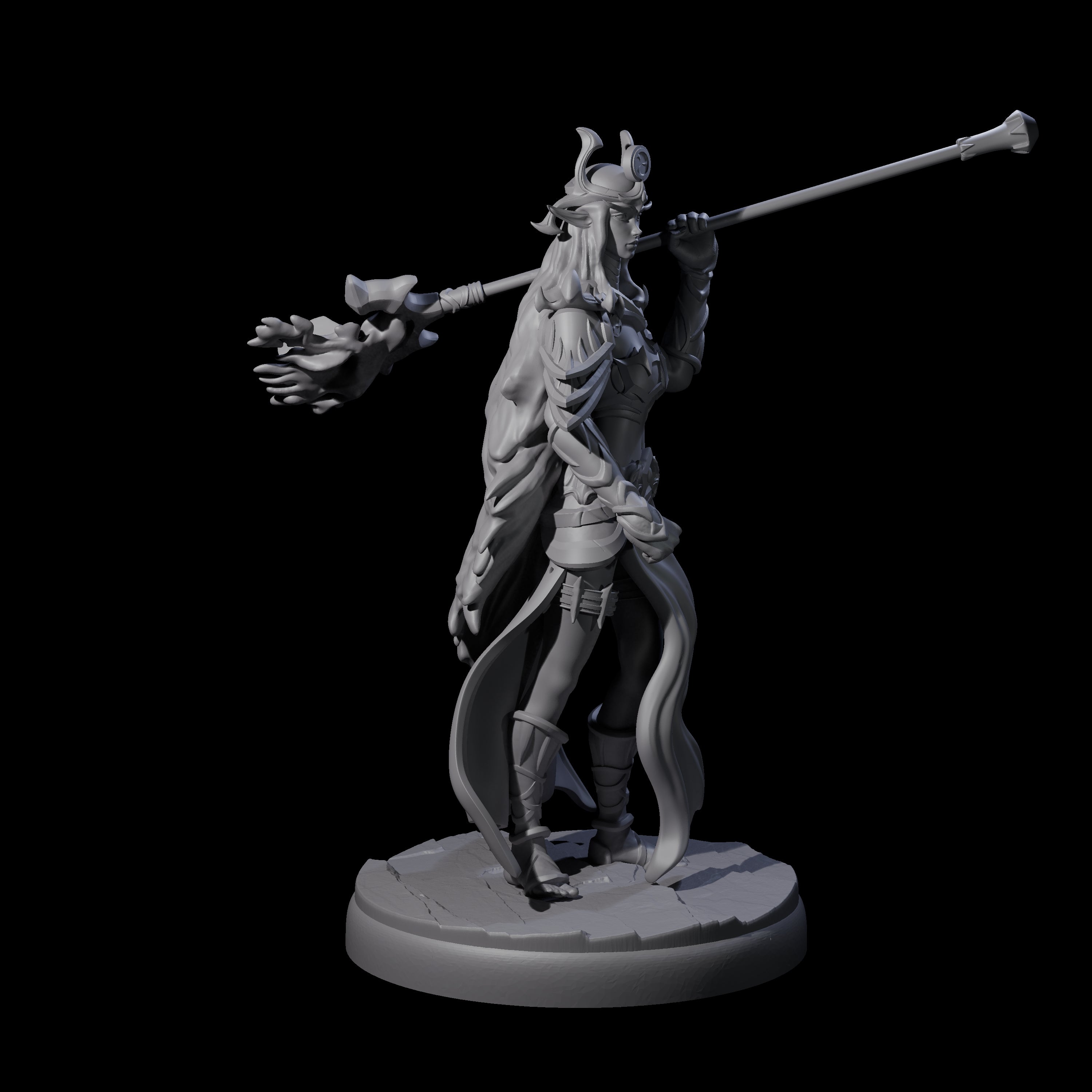 Pure Dark Elf Sorceress E Miniature for Dungeons and Dragons, Pathfinder or other TTRPGs