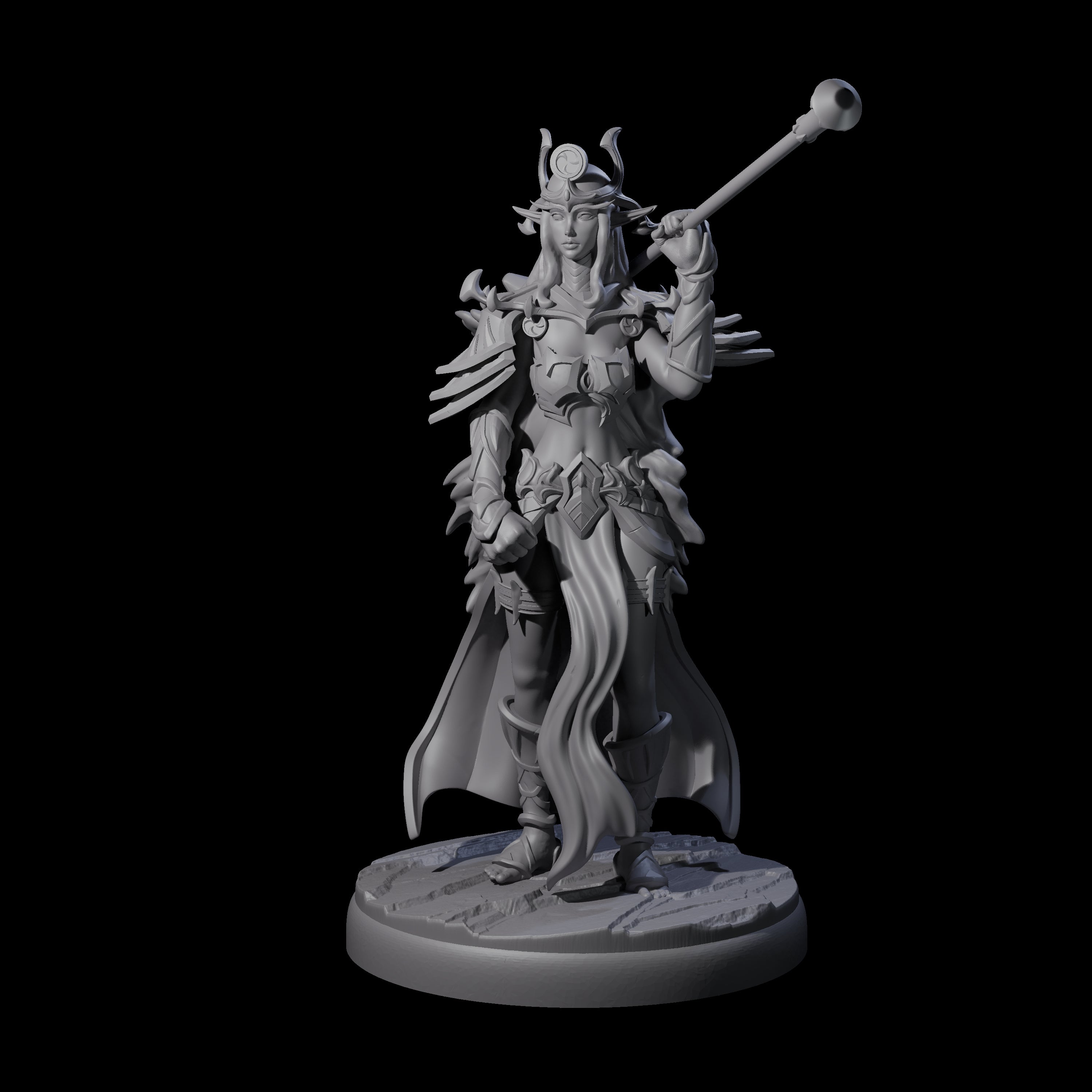 Pure Dark Elf Sorceress E Miniature for Dungeons and Dragons, Pathfinder or other TTRPGs