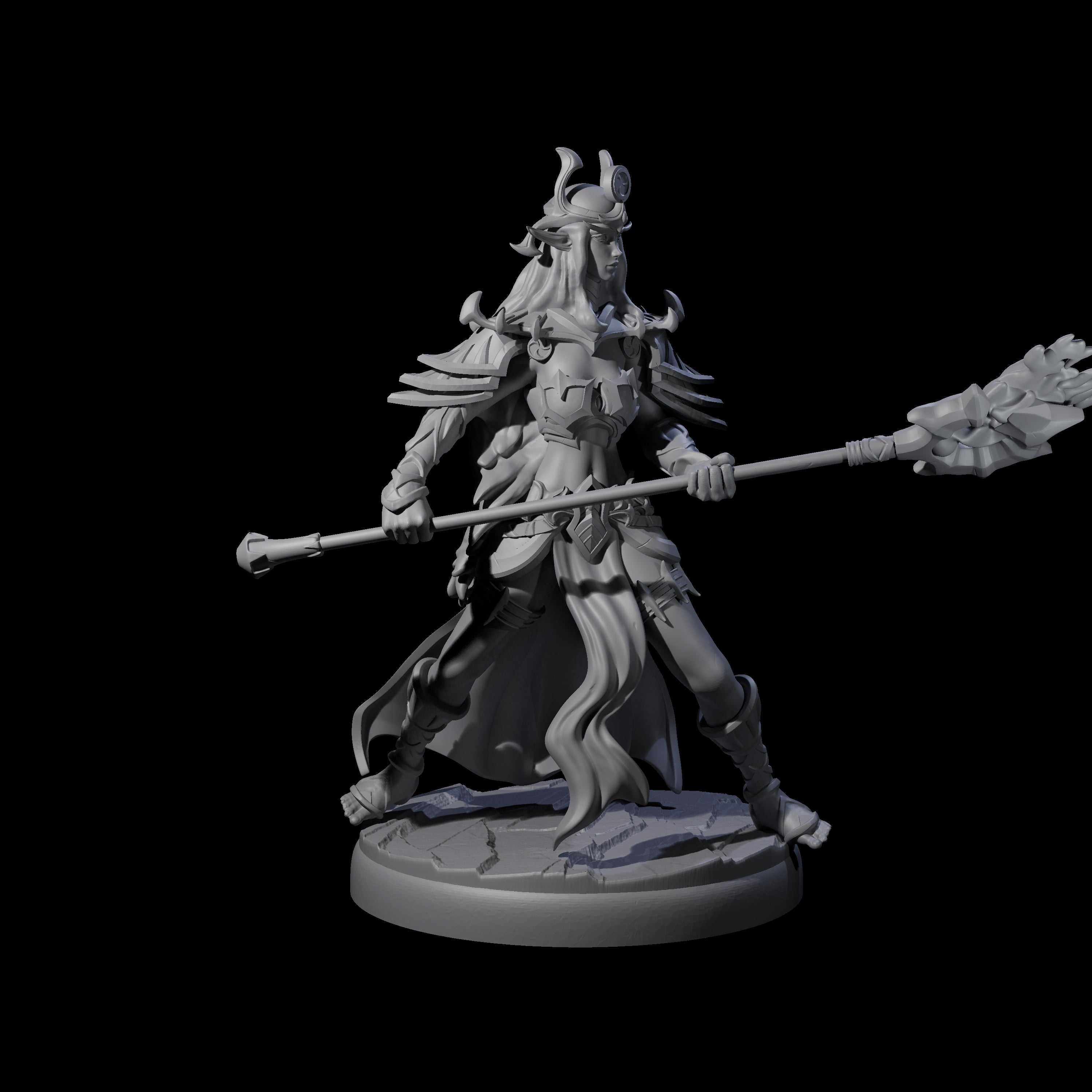 Pure Dark Elf Sorceress F Miniature for Dungeons and Dragons, Pathfinder or other TTRPGs