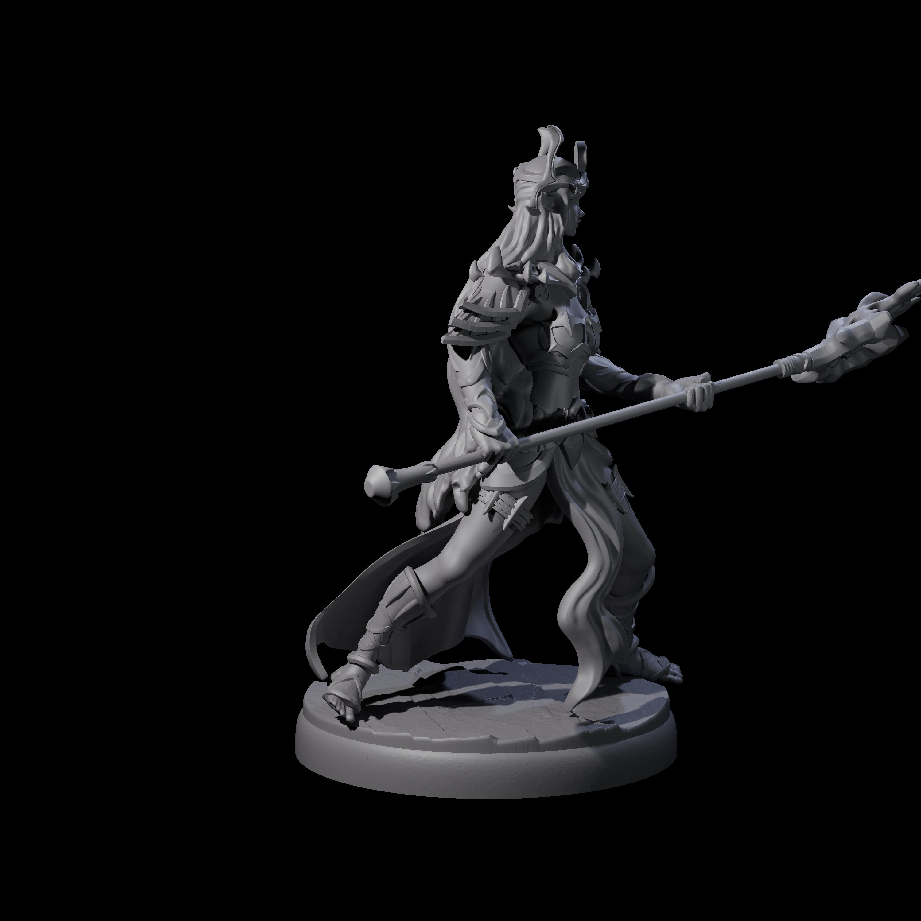 Pure Dark Elf Sorceress F Miniature for Dungeons and Dragons, Pathfinder or other TTRPGs