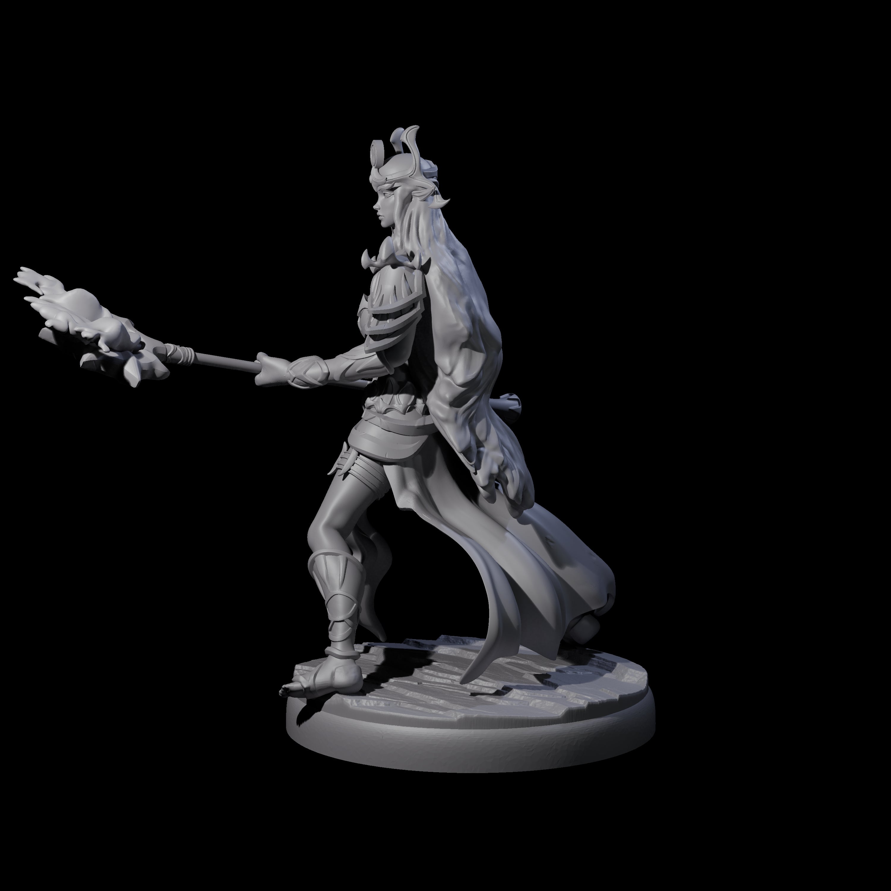 Pure Dark Elf Sorceress F Miniature for Dungeons and Dragons, Pathfinder or other TTRPGs