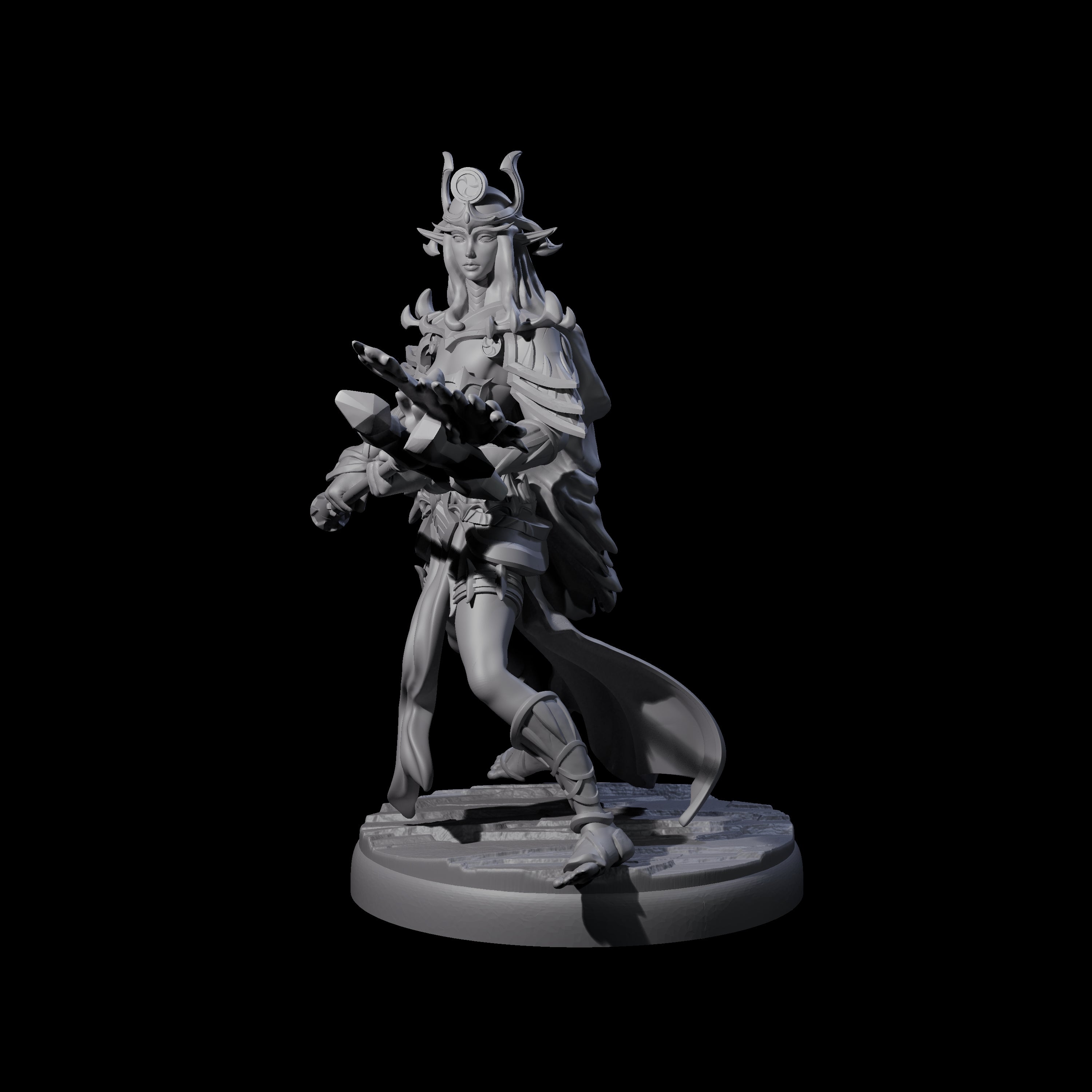Pure Dark Elf Sorceress F Miniature for Dungeons and Dragons, Pathfinder or other TTRPGs