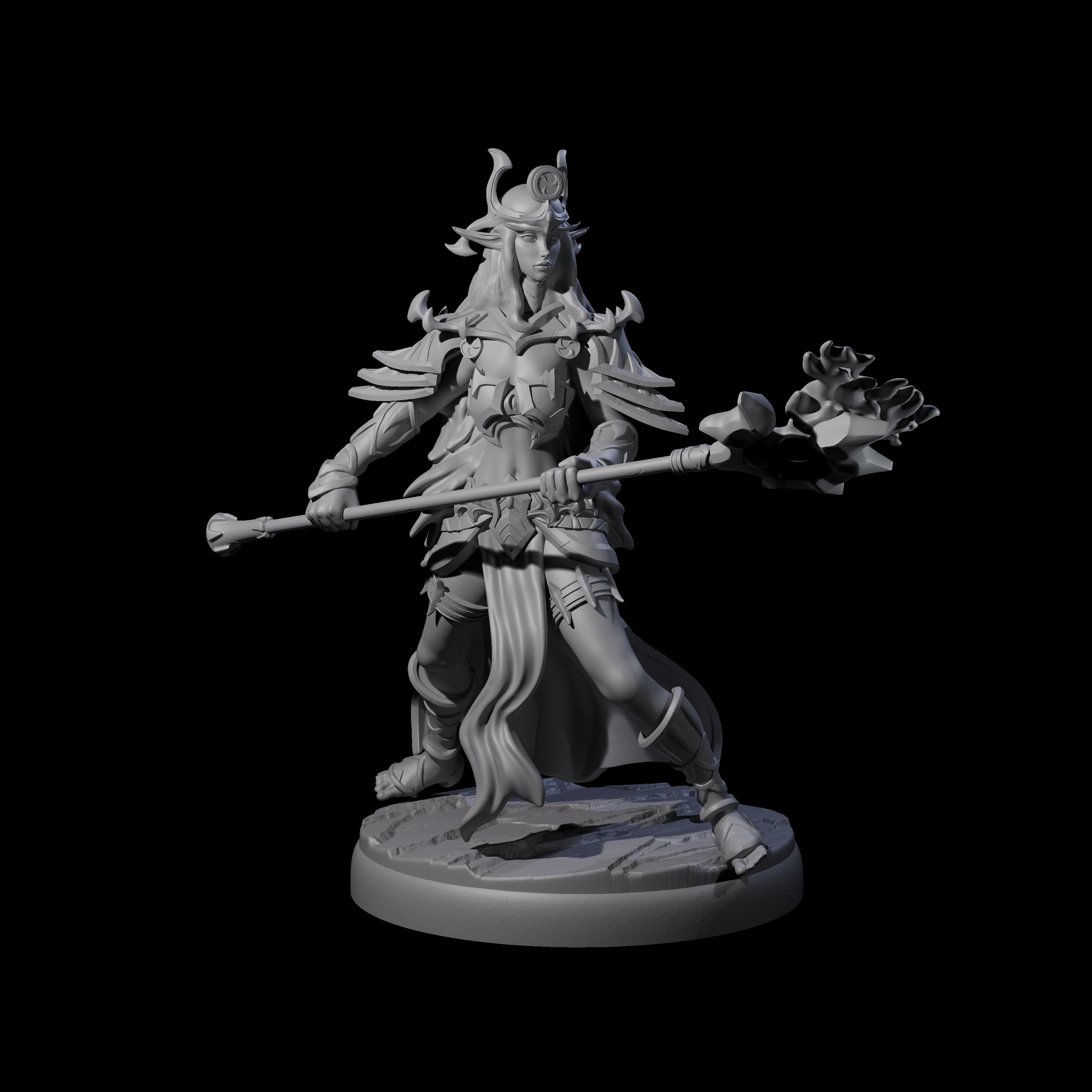 Pure Dark Elf Sorceress F Miniature for Dungeons and Dragons, Pathfinder or other TTRPGs