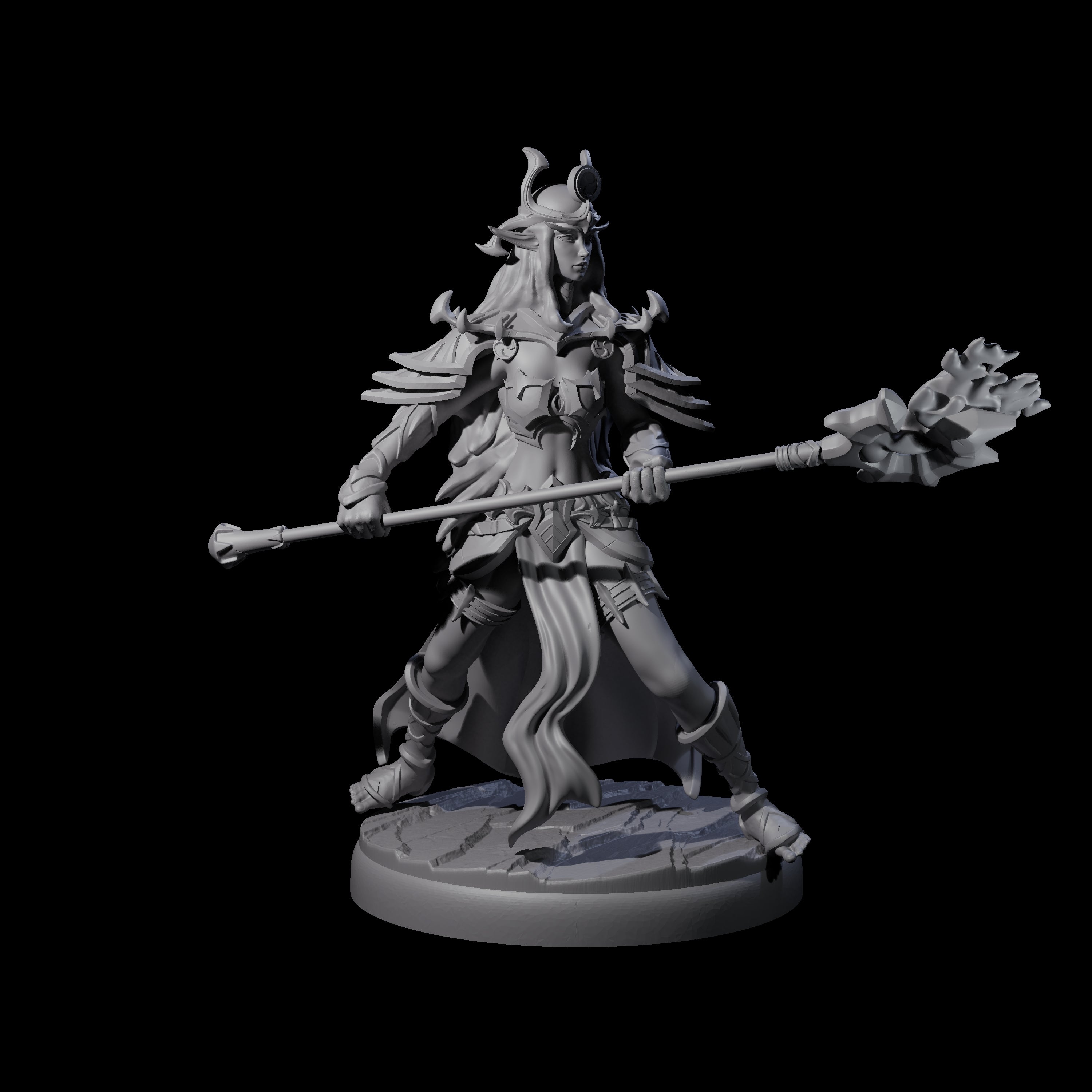 Pure Dark Elf Sorceress F Miniature for Dungeons and Dragons, Pathfinder or other TTRPGs