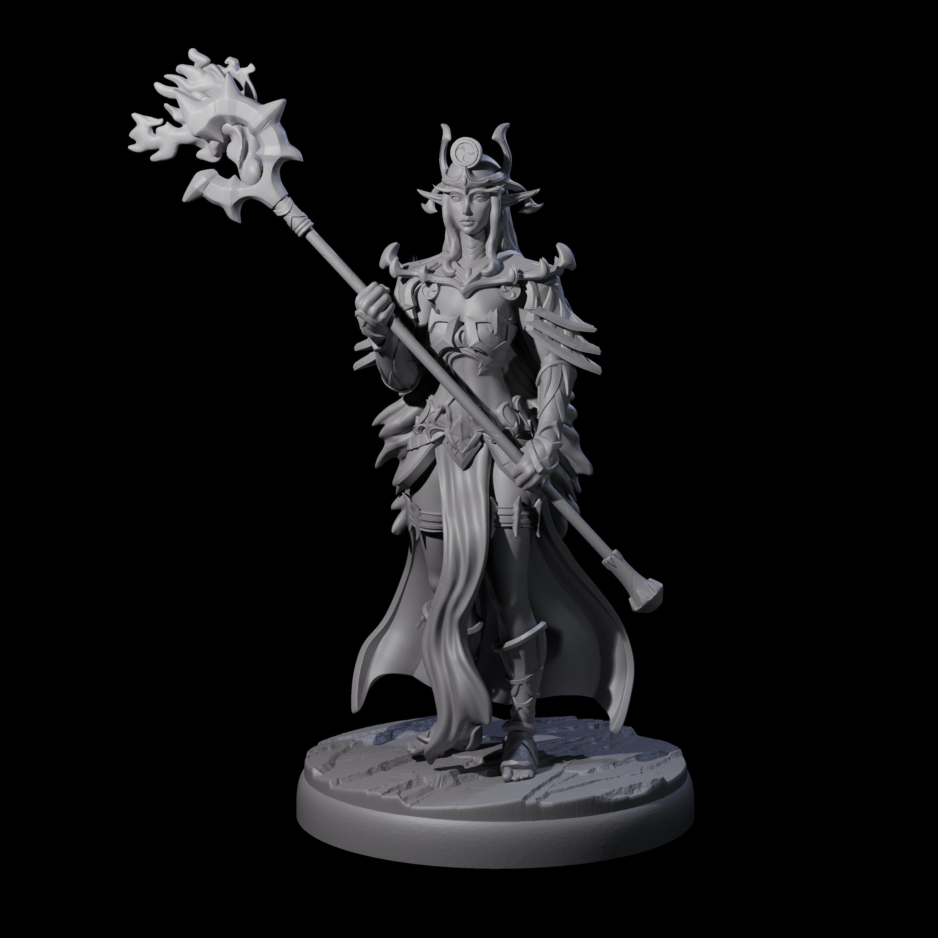 Pure Dark Elf Sorceress G Miniature for Dungeons and Dragons, Pathfinder or other TTRPGs