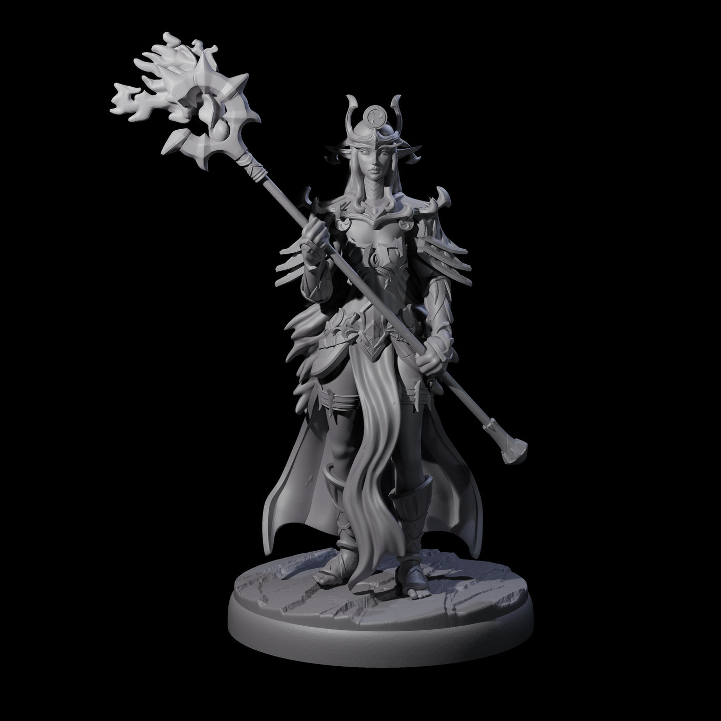 Pure Dark Elf Sorceress G Miniature for Dungeons and Dragons, Pathfinder or other TTRPGs