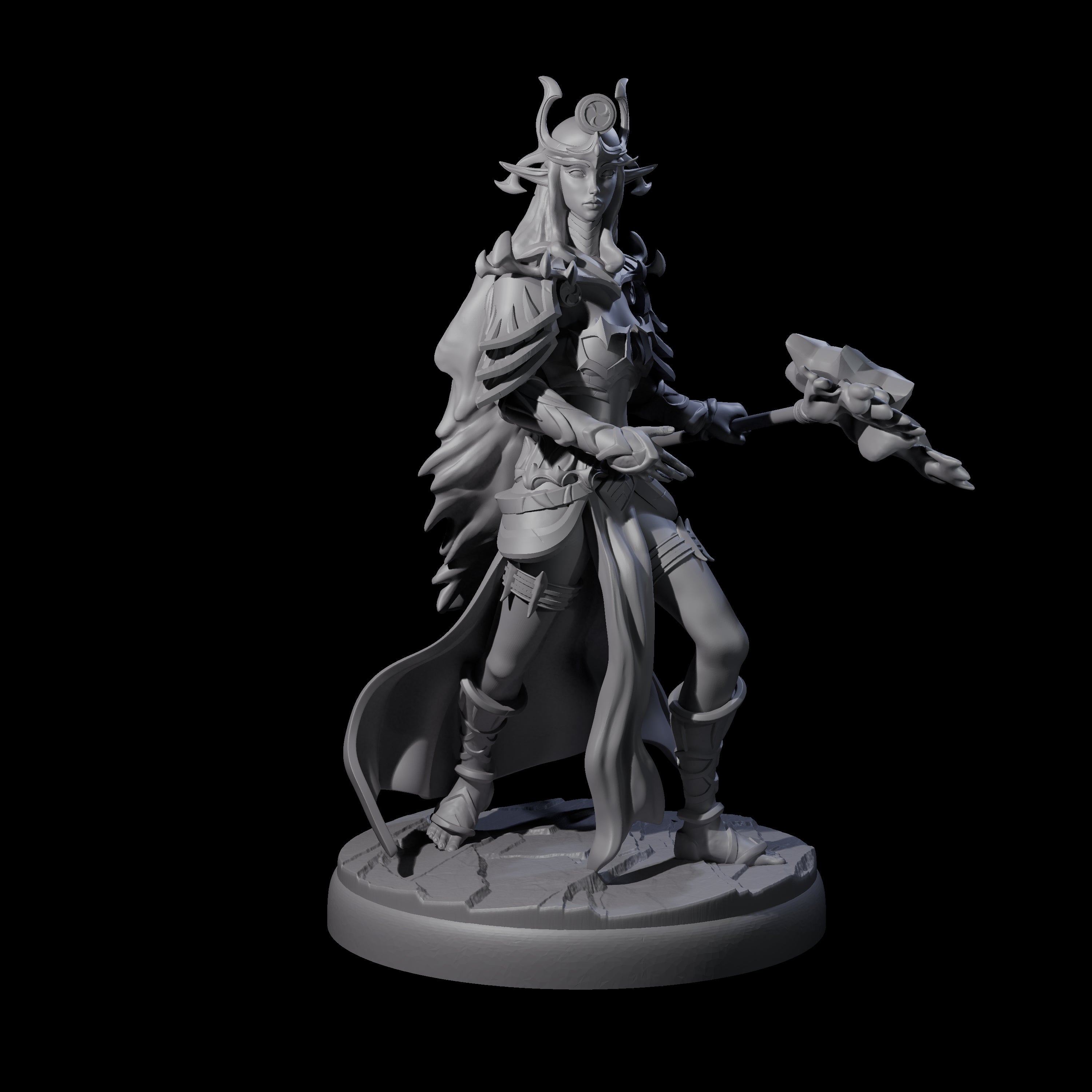 Pure Dark Elf Sorceress H Miniature for Dungeons and Dragons, Pathfinder or other TTRPGs