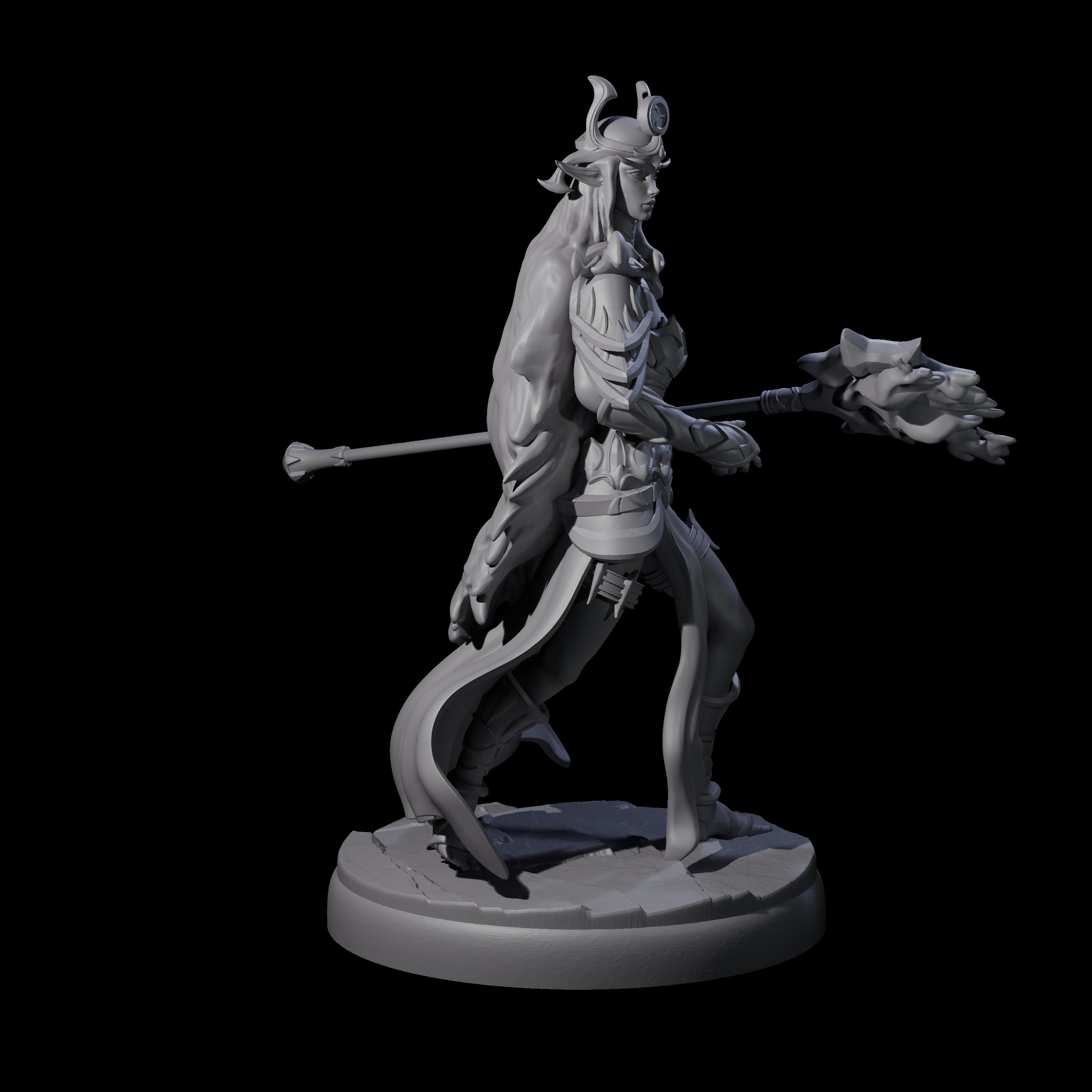 Pure Dark Elf Sorceress H Miniature for Dungeons and Dragons, Pathfinder or other TTRPGs
