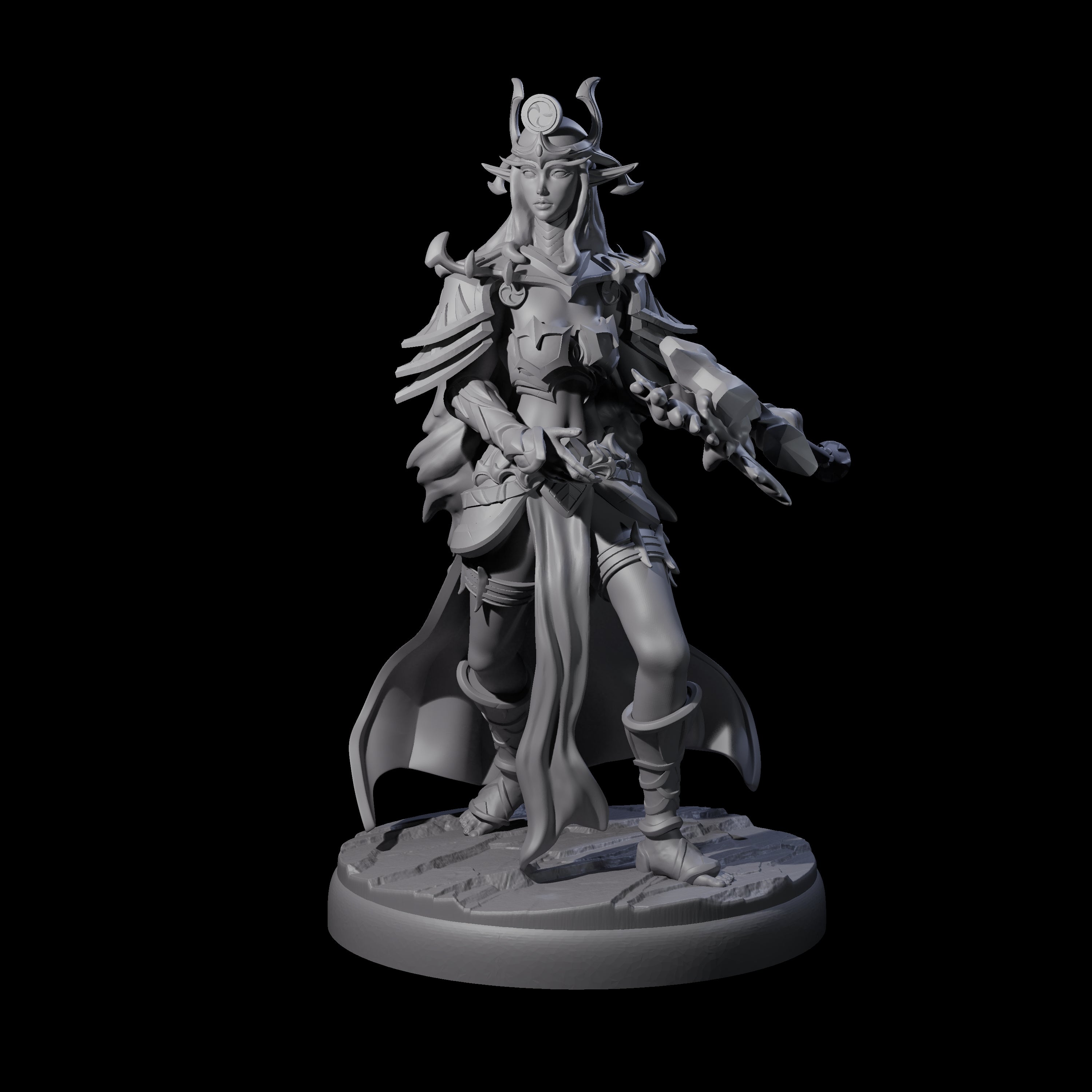 Pure Dark Elf Sorceress H Miniature for Dungeons and Dragons, Pathfinder or other TTRPGs