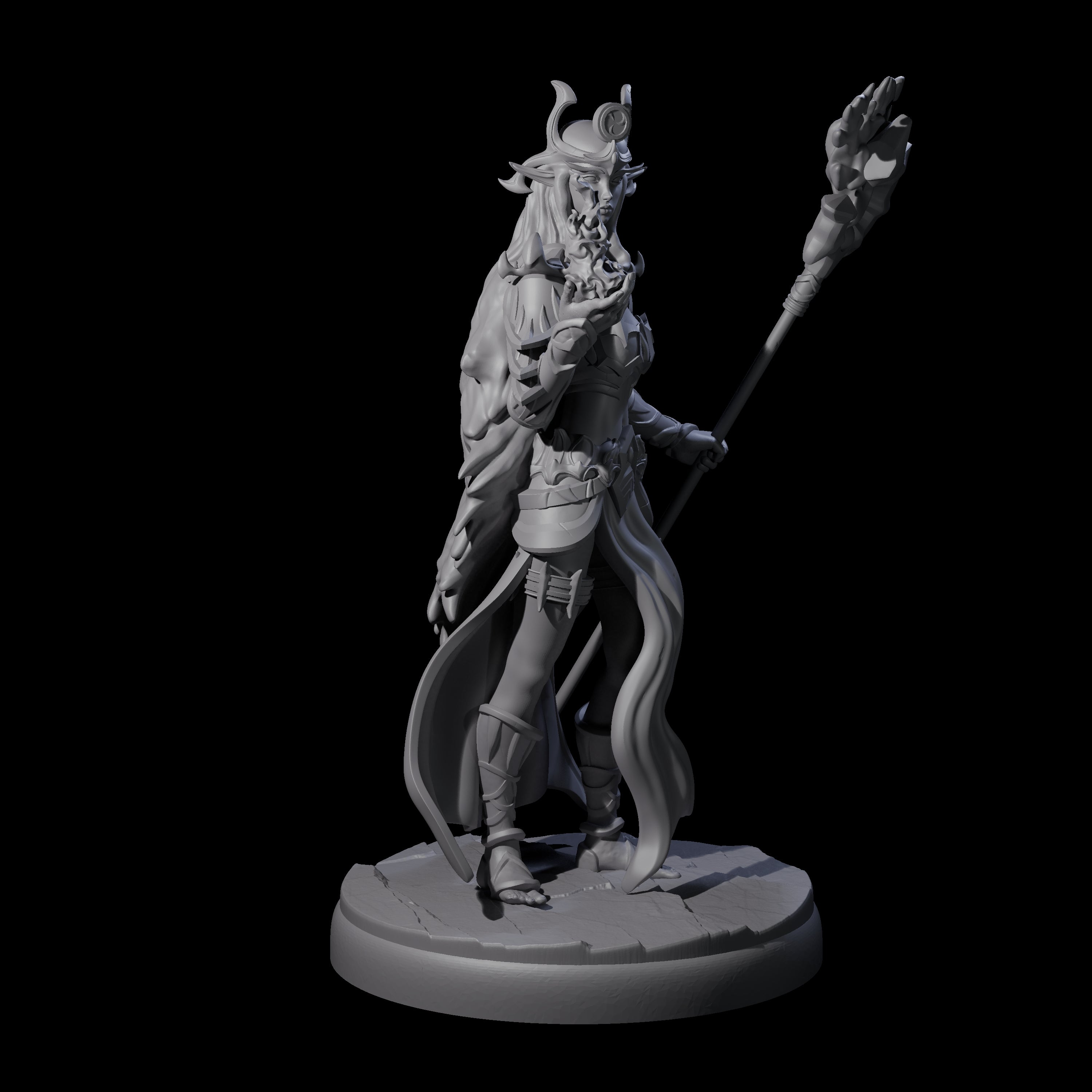 Pure Dark Elf Sorceress I Miniature for Dungeons and Dragons, Pathfinder or other TTRPGs