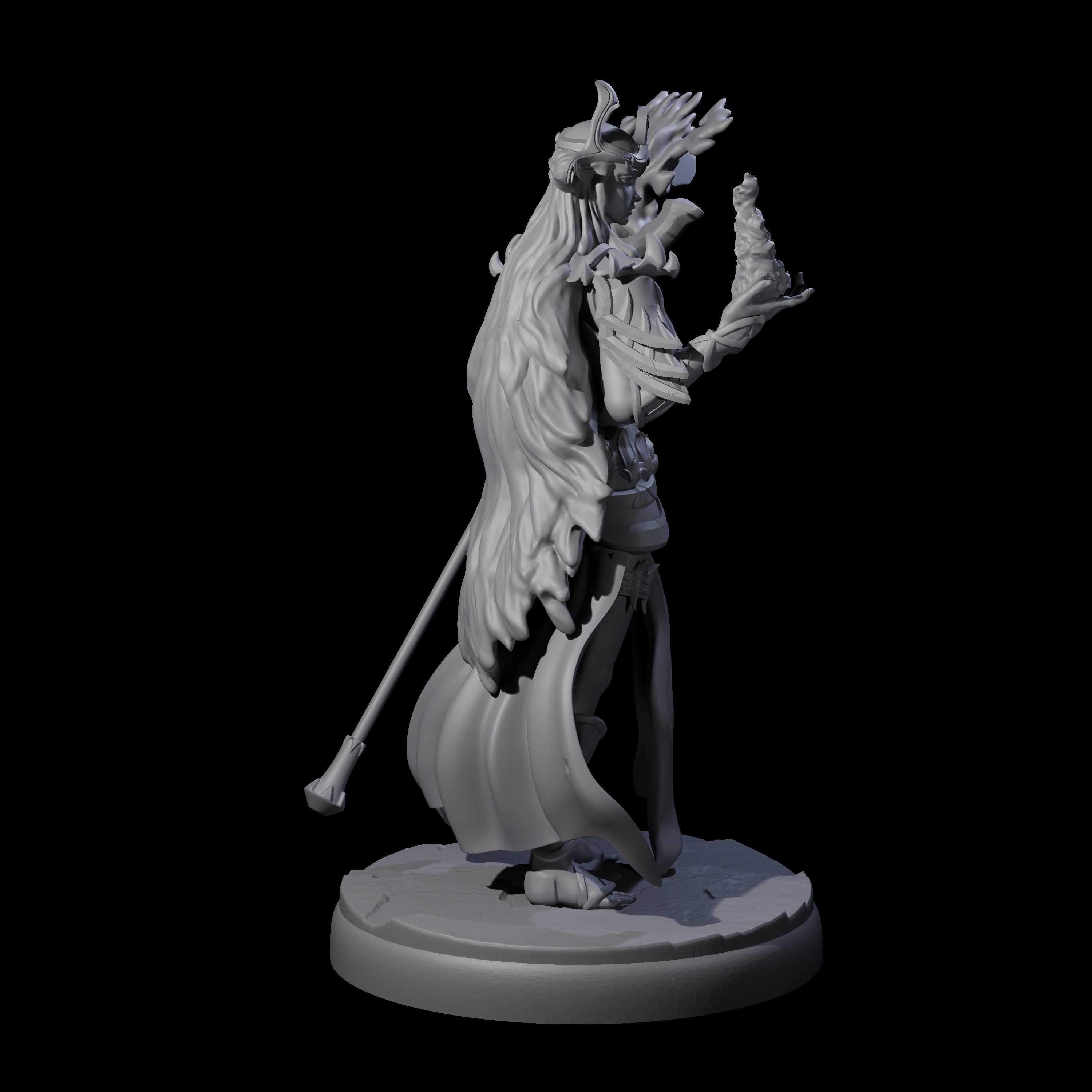 Pure Dark Elf Sorceress I Miniature for Dungeons and Dragons, Pathfinder or other TTRPGs