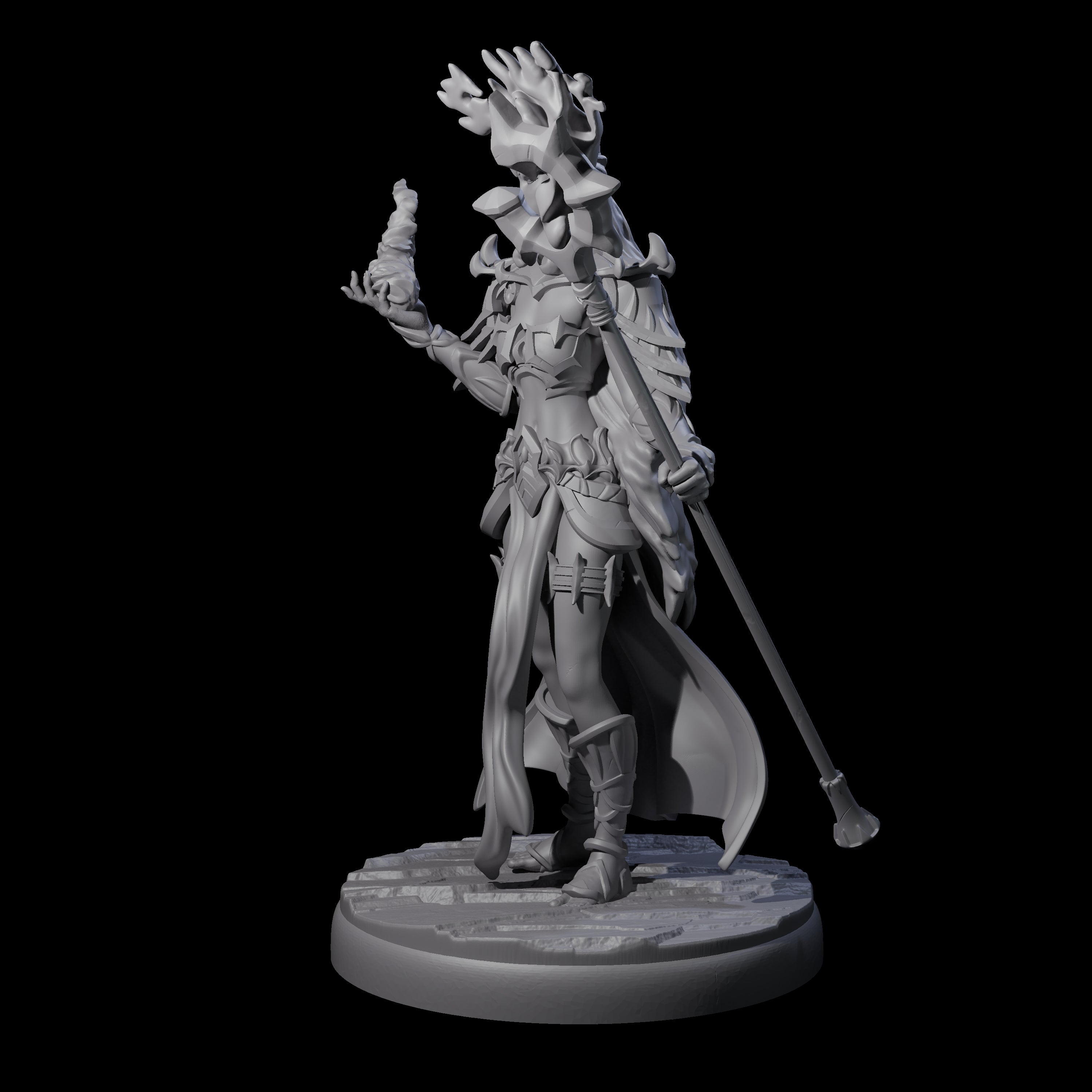 Pure Dark Elf Sorceress I Miniature for Dungeons and Dragons, Pathfinder or other TTRPGs