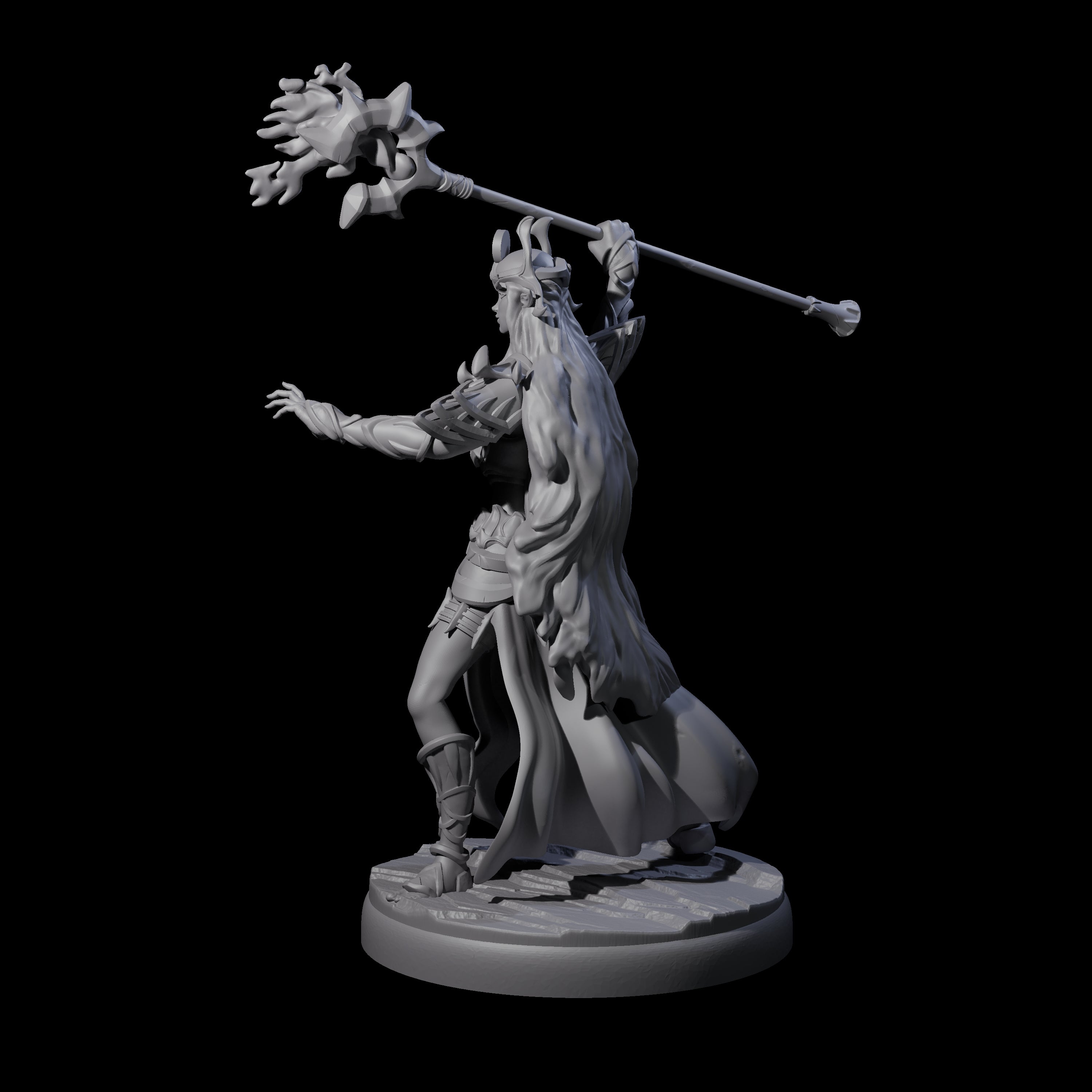 Pure Dark Elf Sorceress J Miniature for Dungeons and Dragons, Pathfinder or other TTRPGs