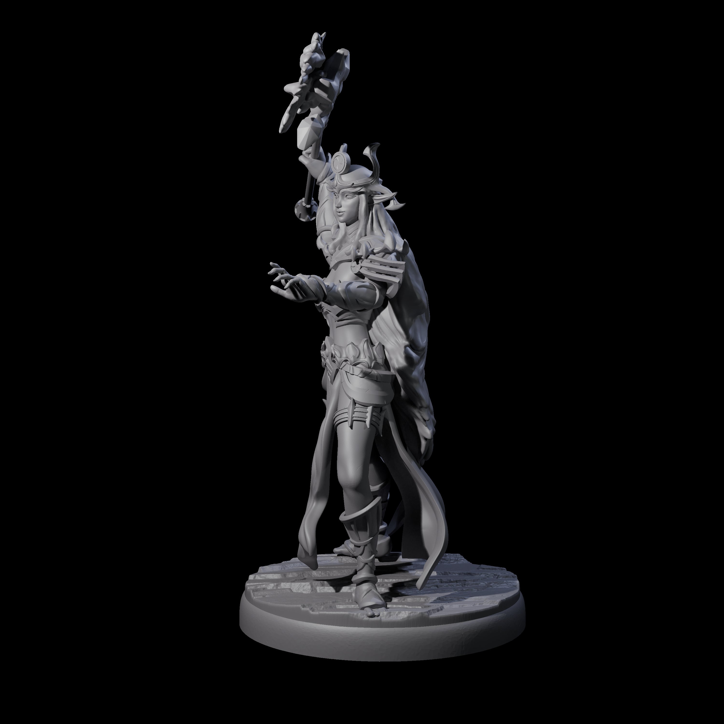 Pure Dark Elf Sorceress J Miniature for Dungeons and Dragons, Pathfinder or other TTRPGs